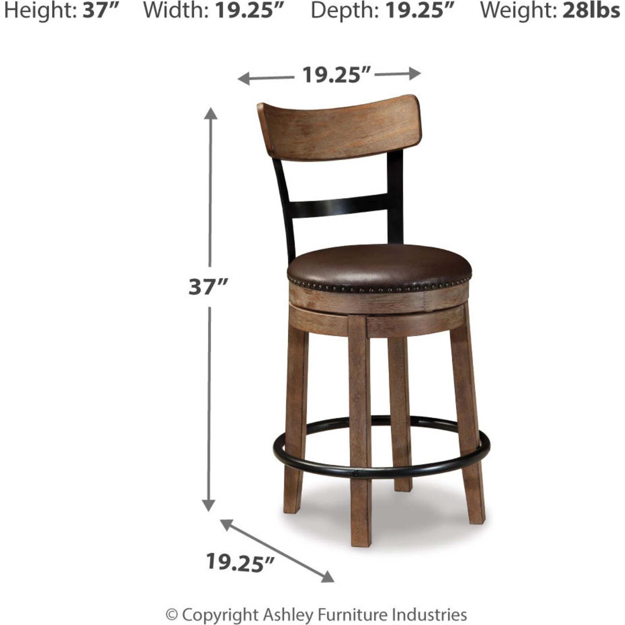 Pinnadel Counter Height Stool - Light Brown - (D542-124) - Image 8