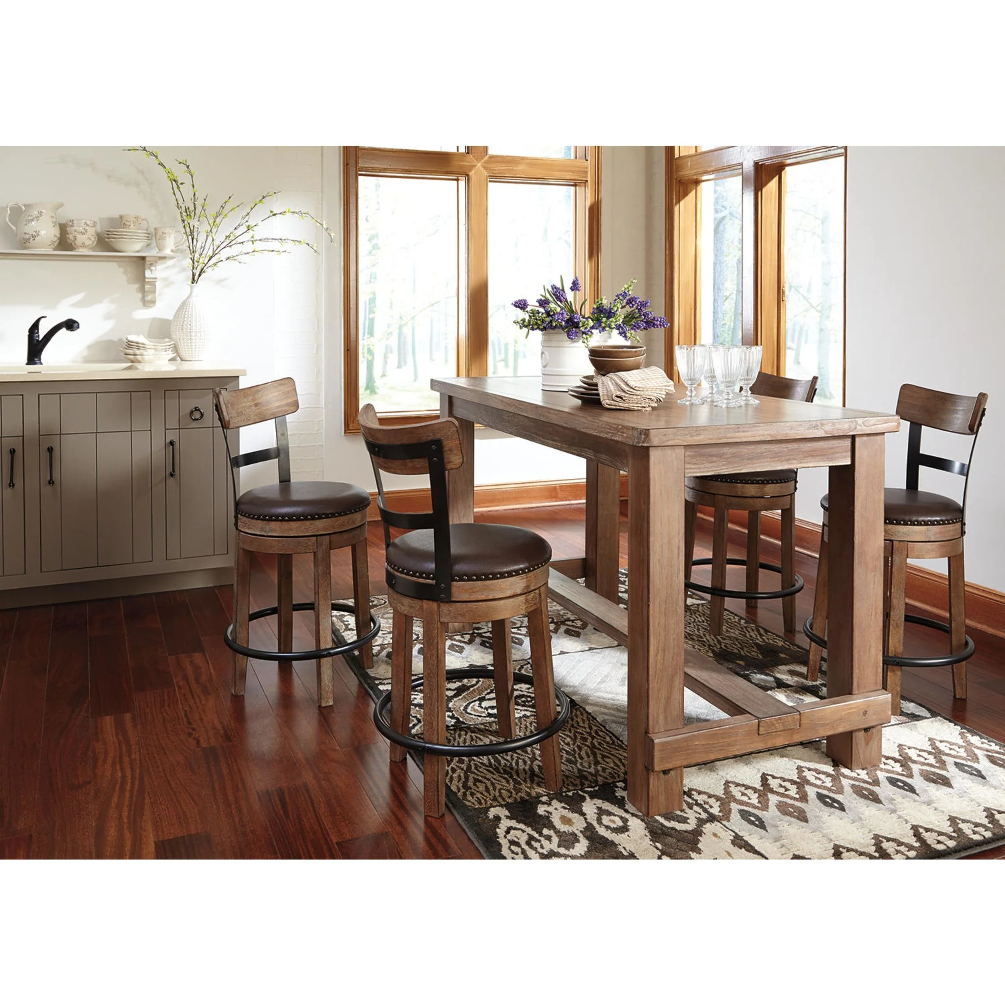 Pinnadel Counter Height Stool - Light Brown - (D542-124) - Image 9