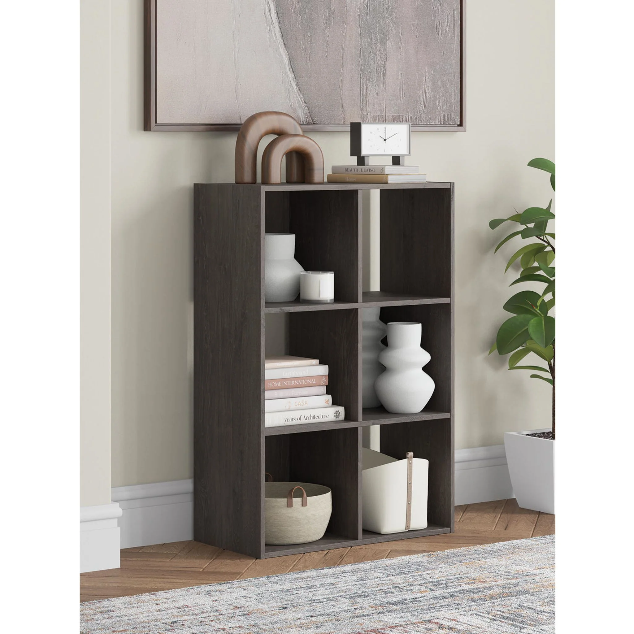 Piperton Bookcase - Charcoal - Image 2