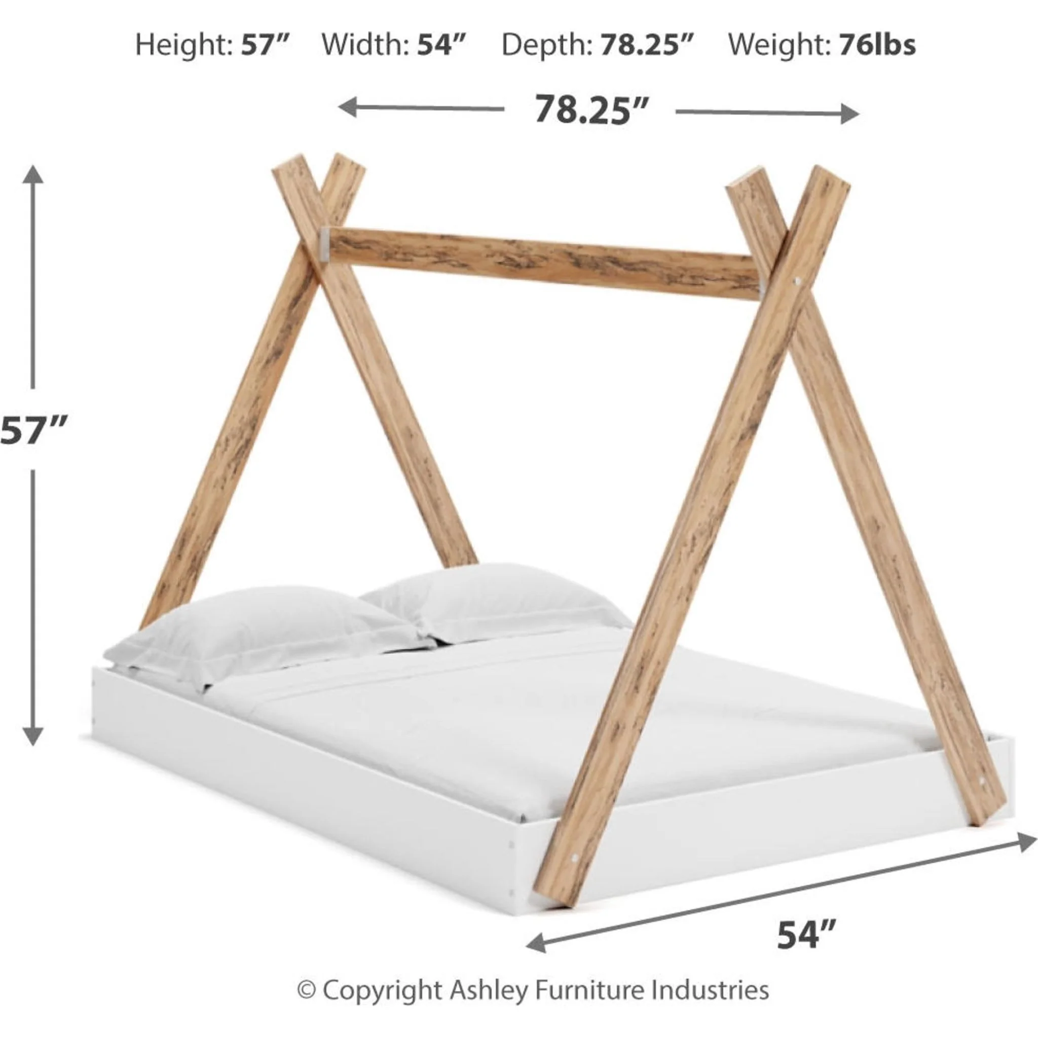 Piperton Full Bed - Two-tone Brown/White - Image 10