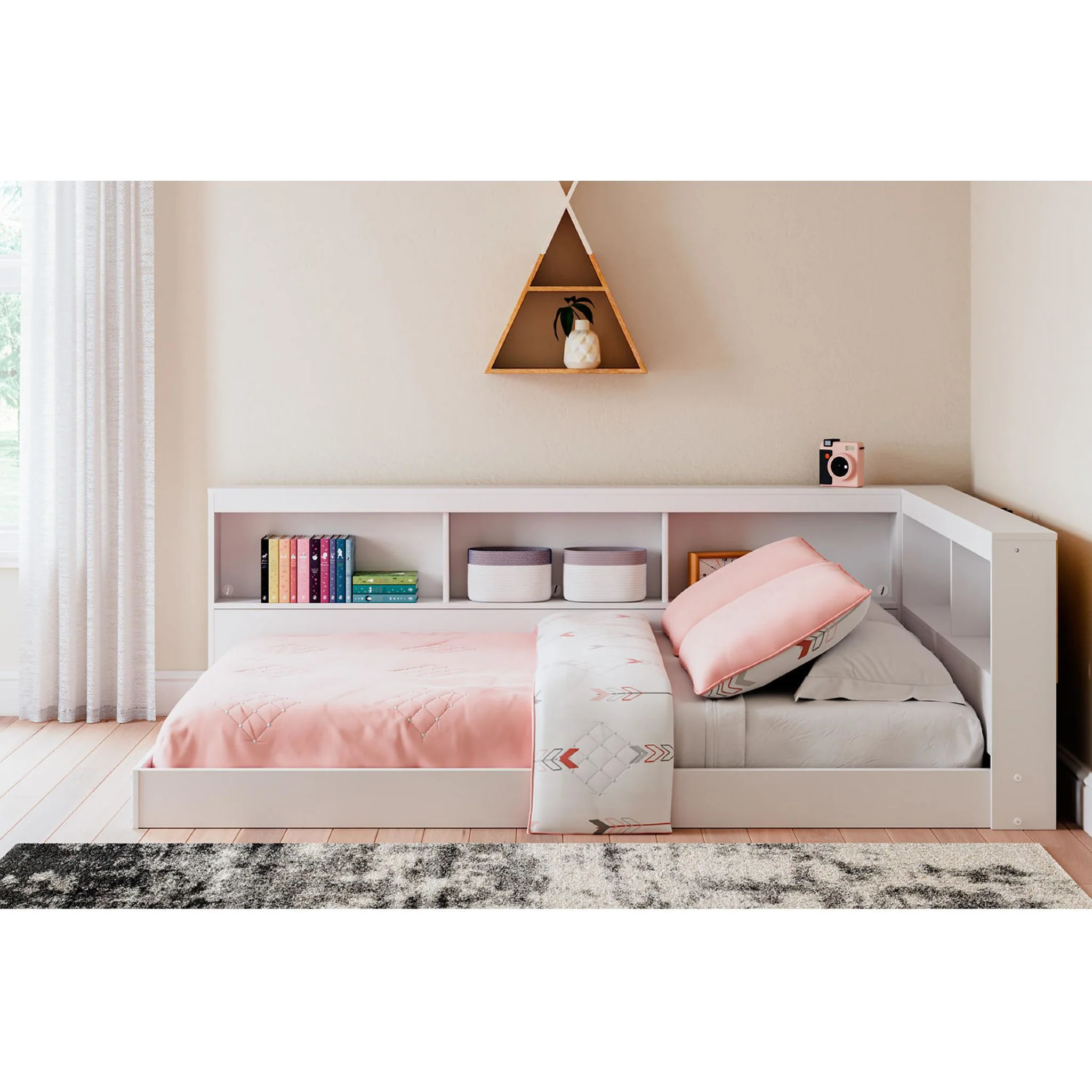Piperton Full Bookcase Storage Bed - White - Image 9