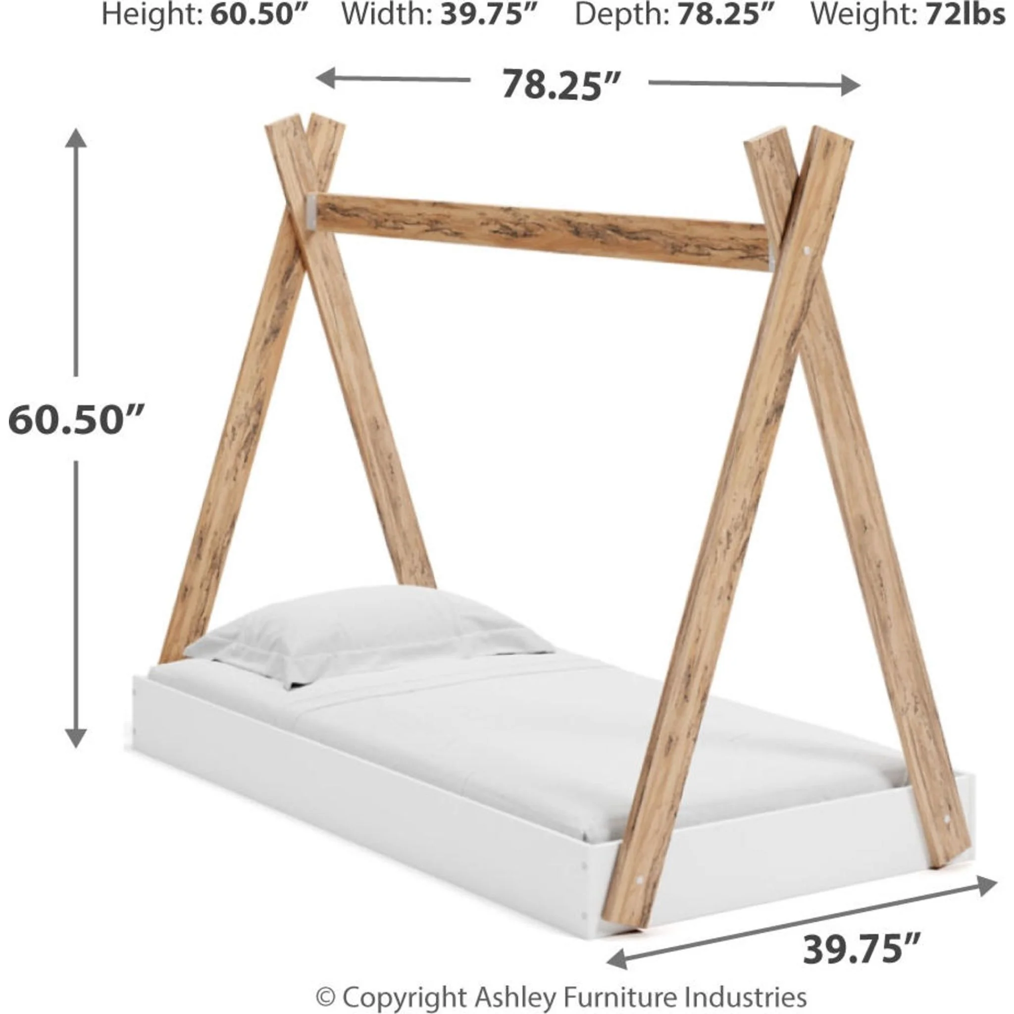 Piperton Twin Bed - Two-tone Brown/White - Image 16