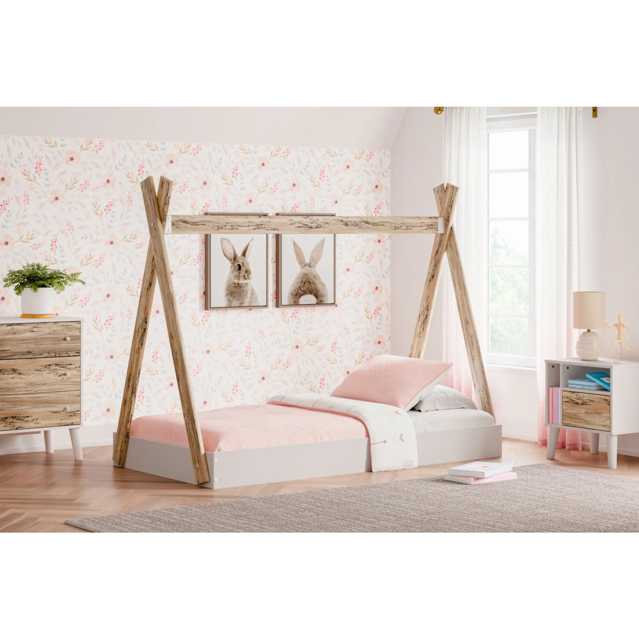 Piperton Twin Bed - Two-tone Brown/White - Image 2