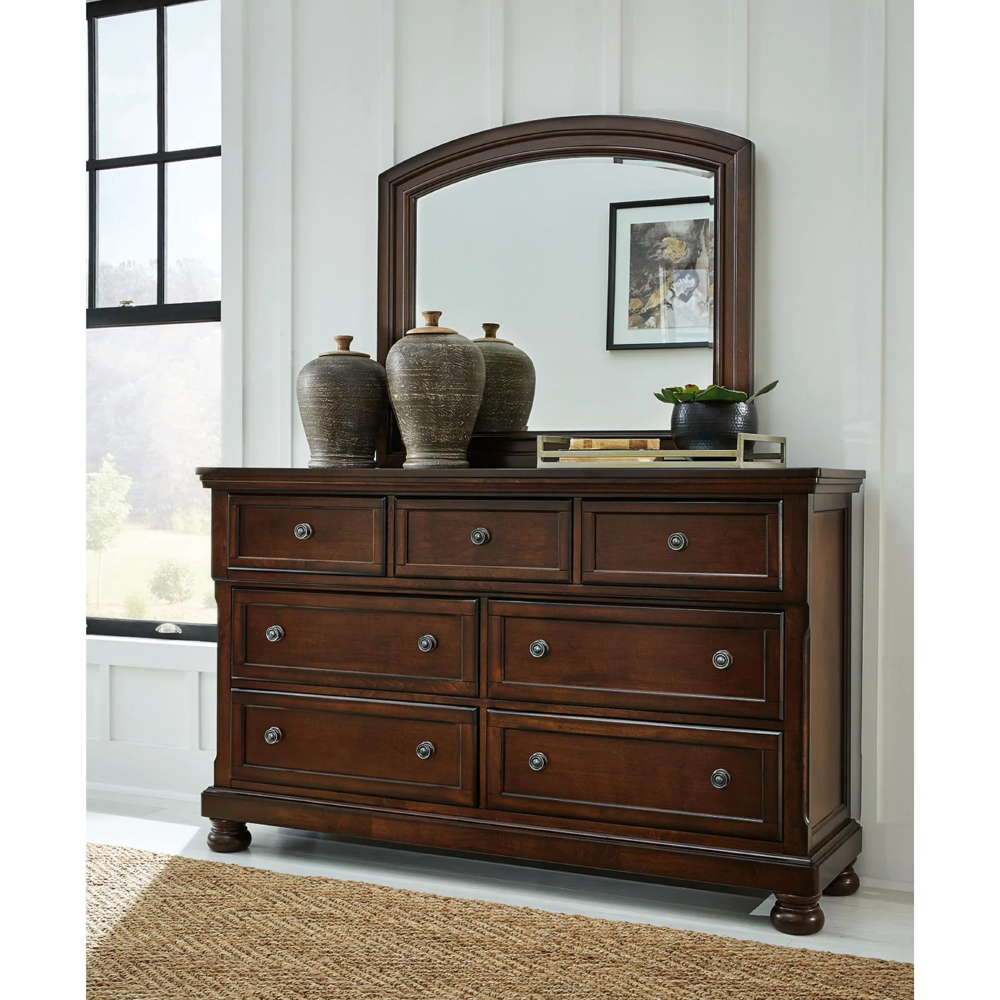 Porter Dresser and Mirror - Rustic Brown - Image 13