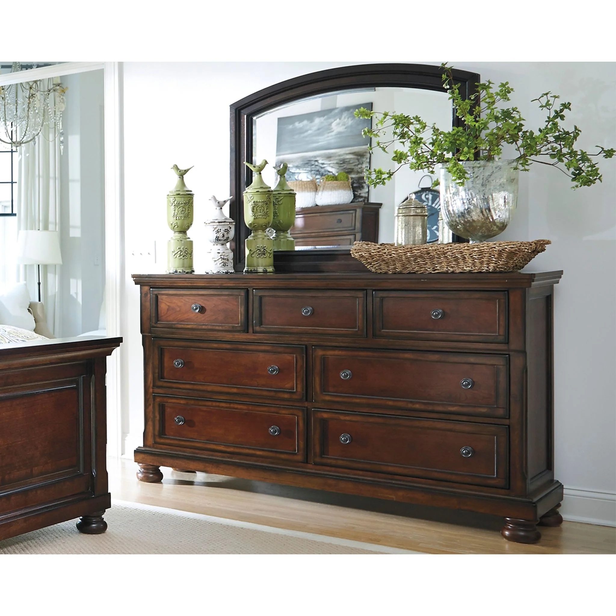 Porter Dresser and Mirror - Rustic Brown - Image 2