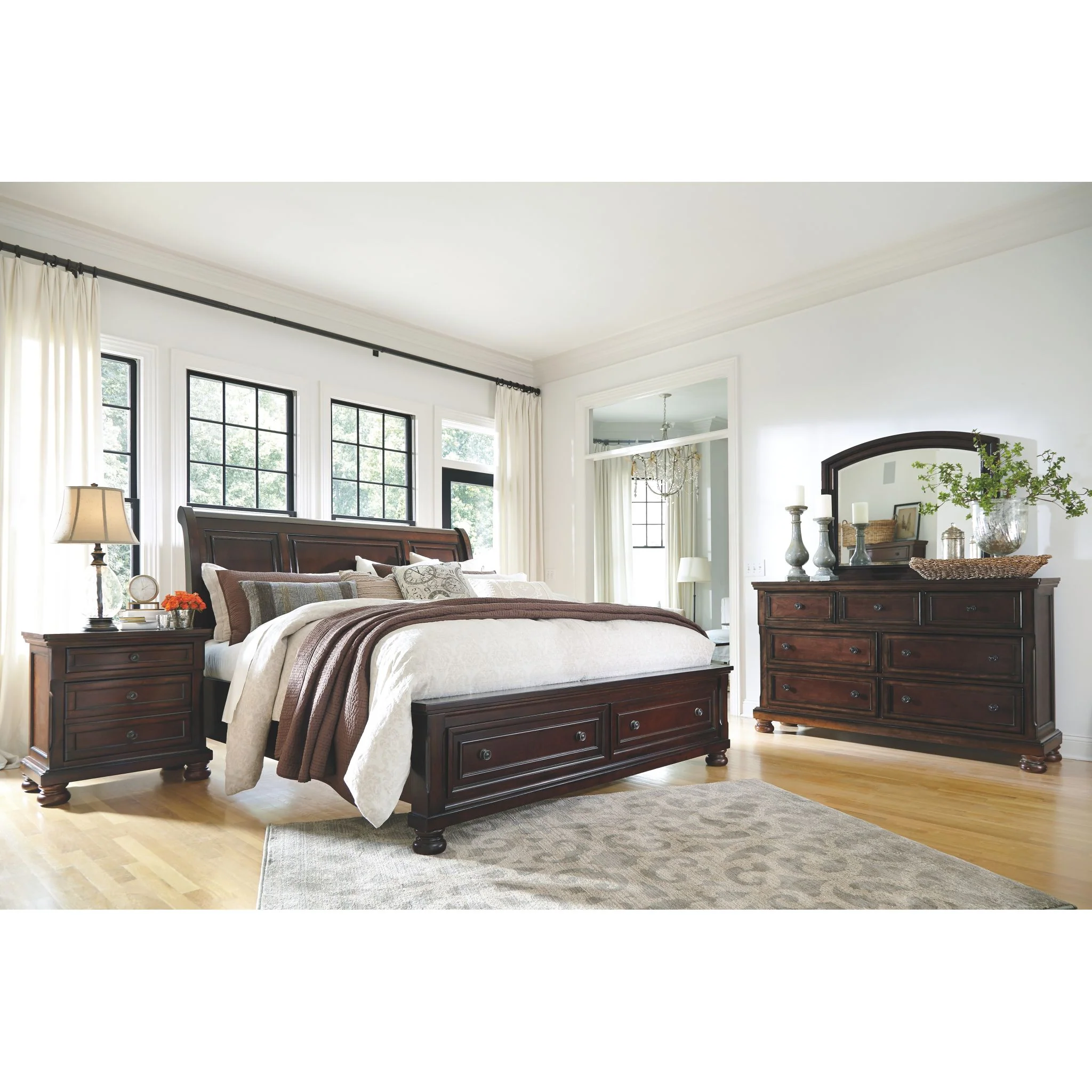 Porter Dresser and Mirror - Rustic Brown - Image 3