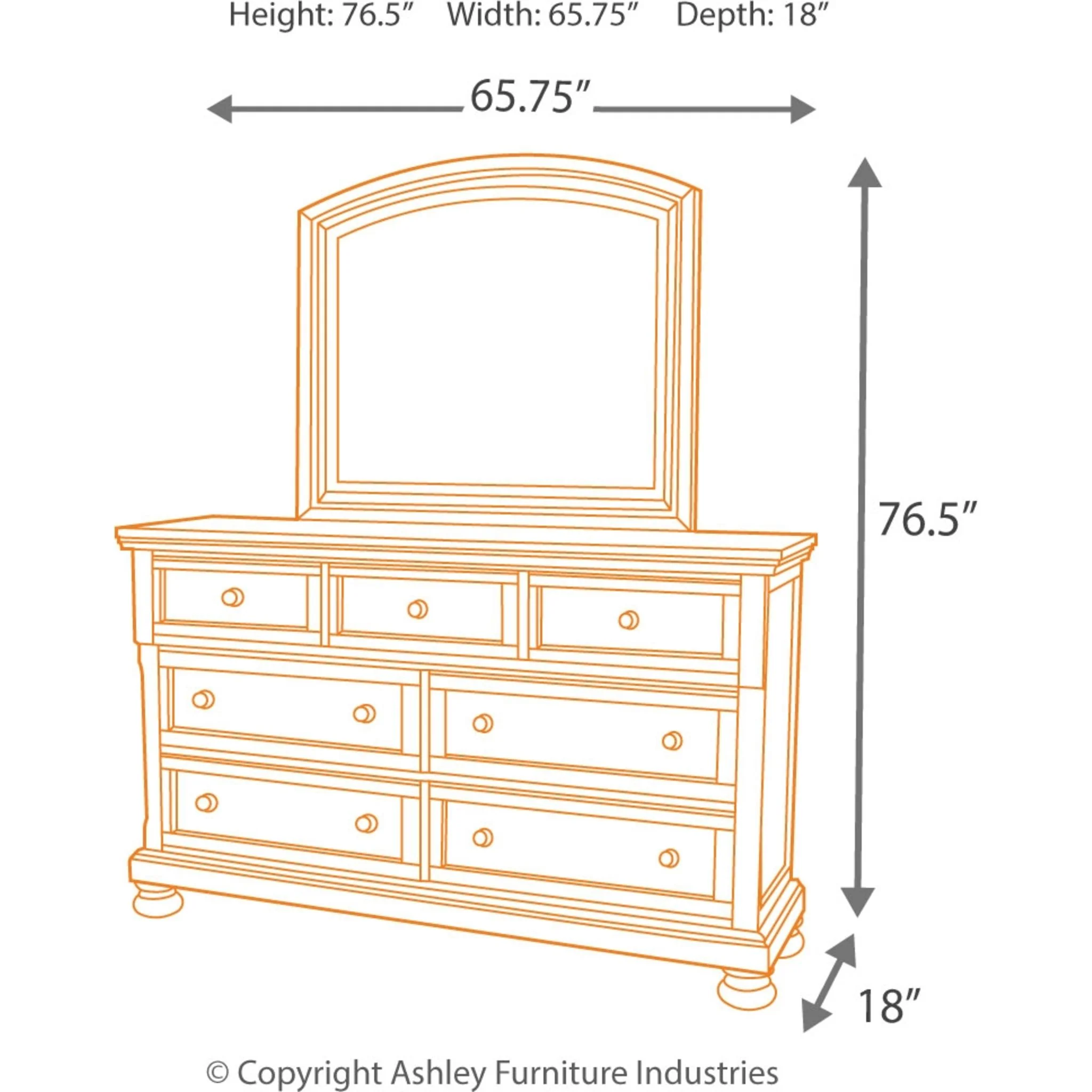 Porter Dresser and Mirror - Rustic Brown - Image 4