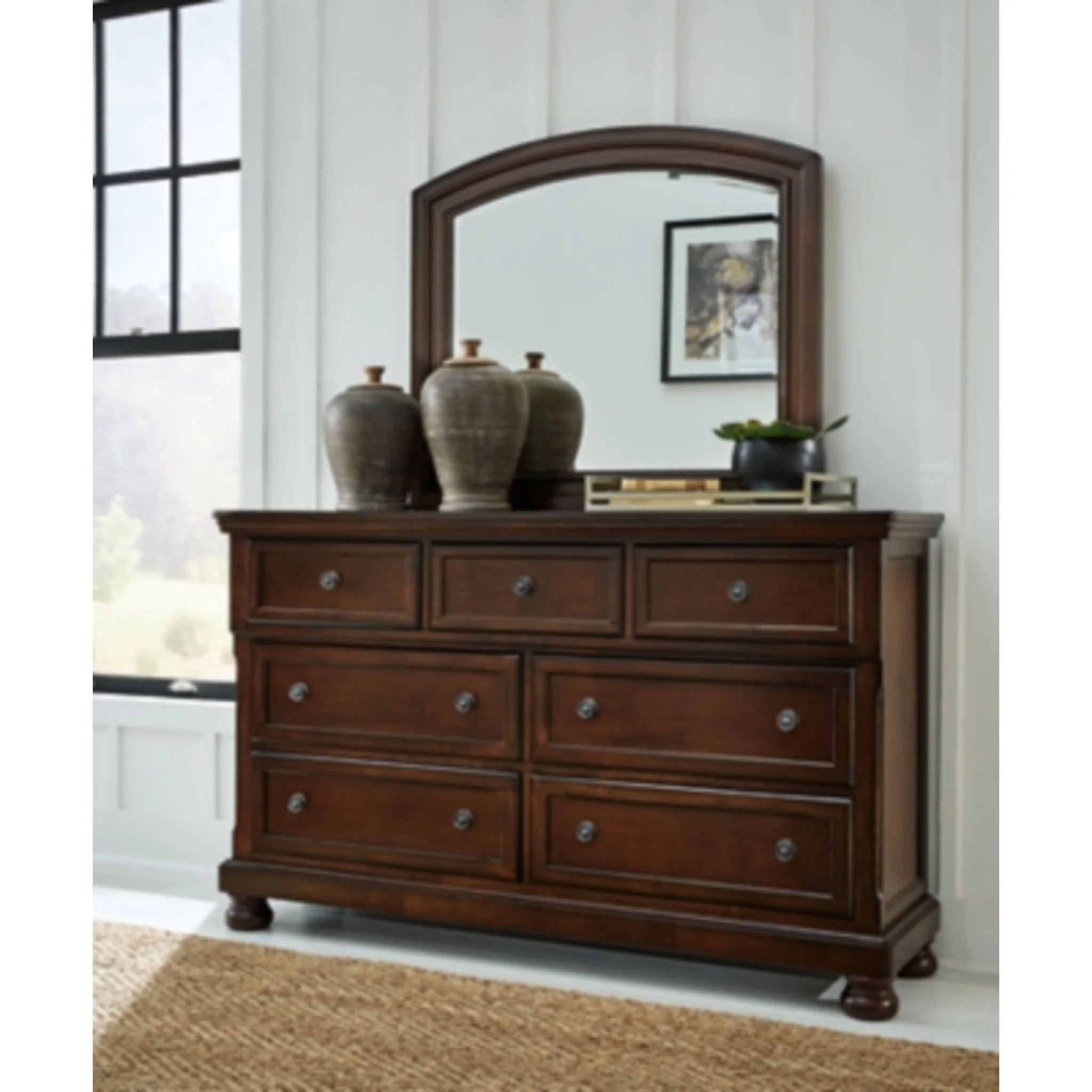 Porter Dresser and Mirror - Rustic Brown - Image 7