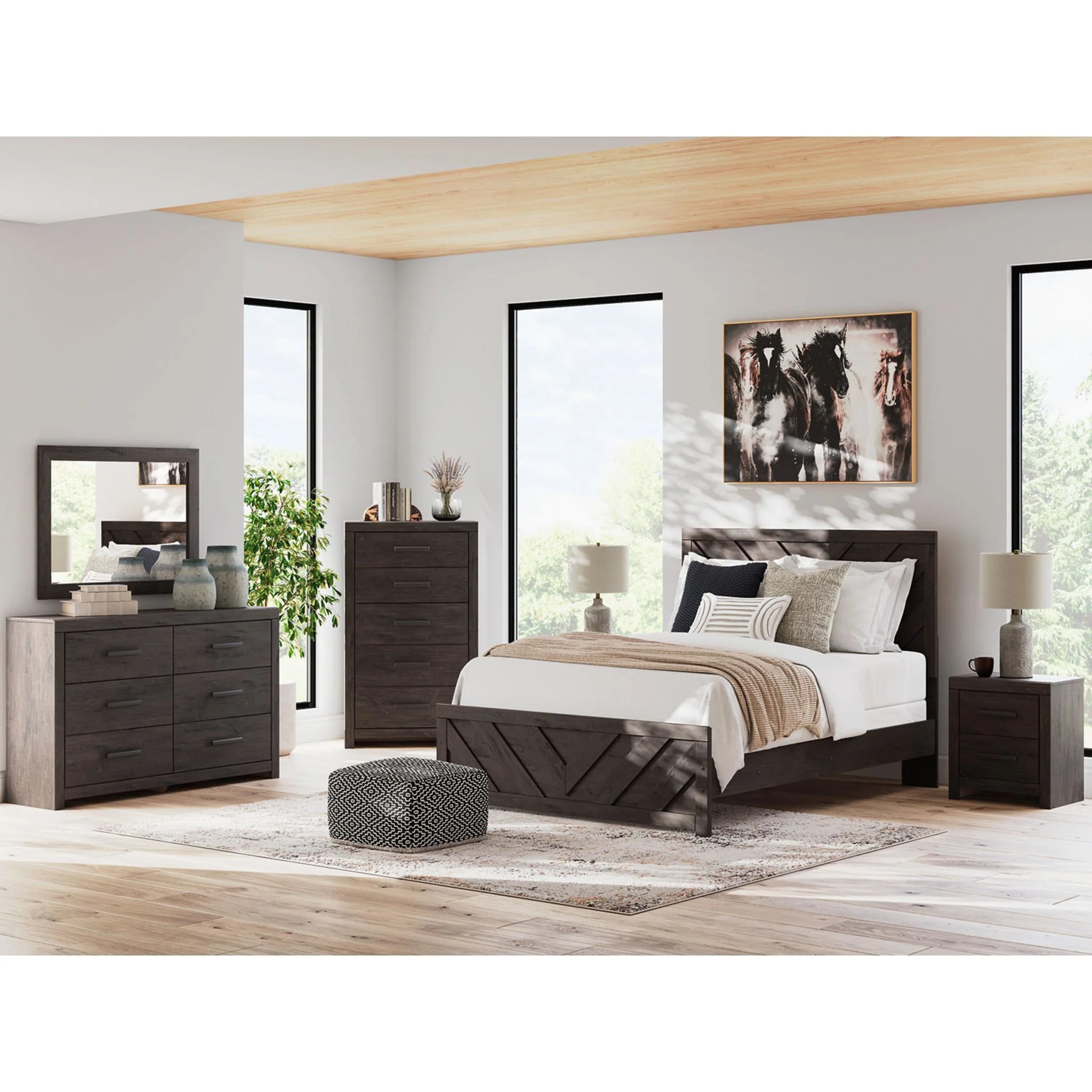 Prendonea Dresser and Mirror - Charcoal - Image 11