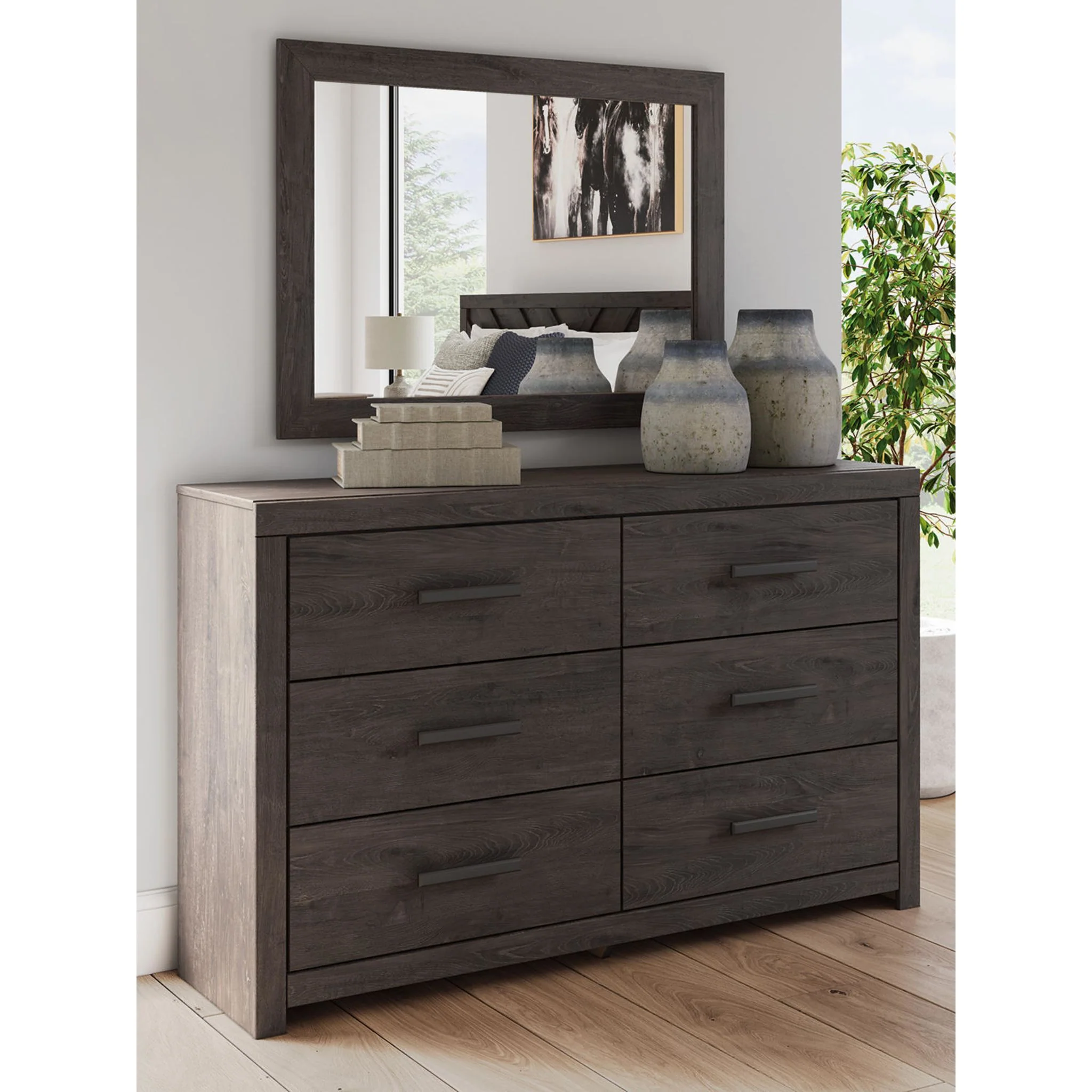 Prendonea Dresser and Mirror - Charcoal - Image 2