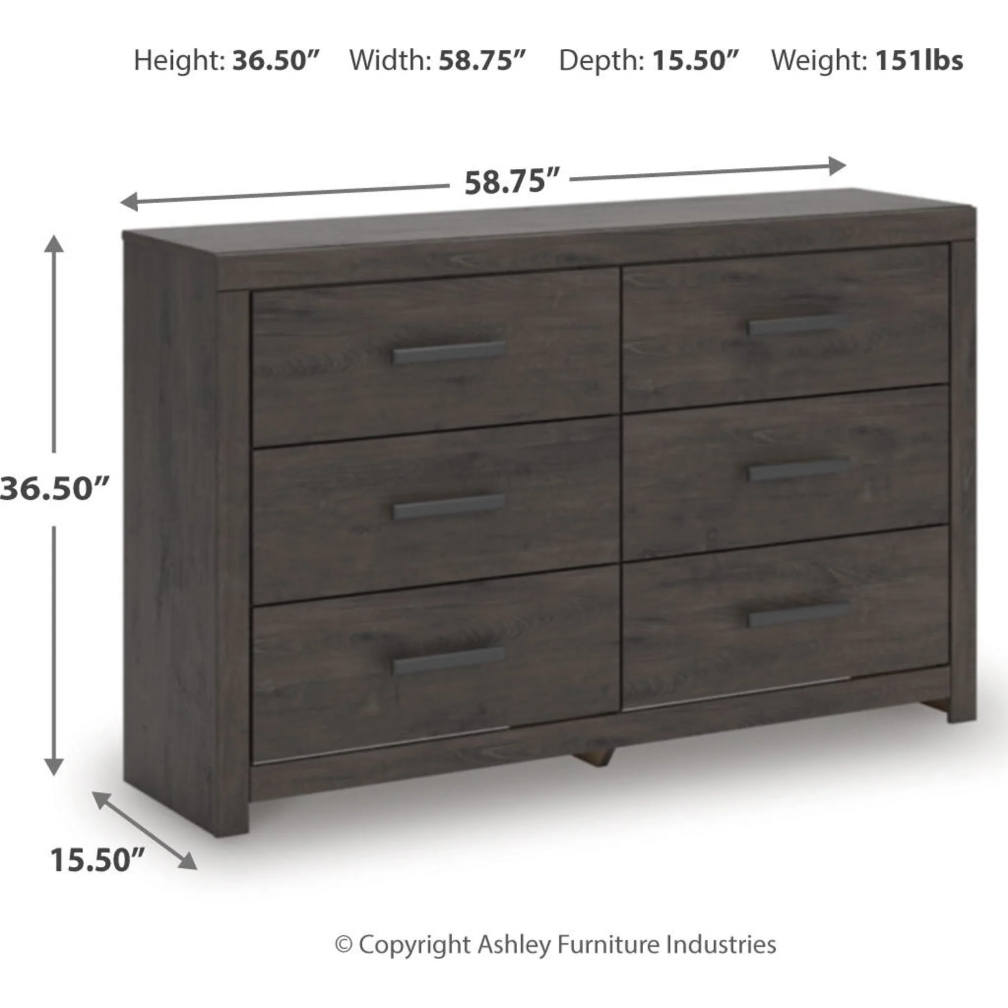 Prendonea Dresser - Charcoal - Image 3