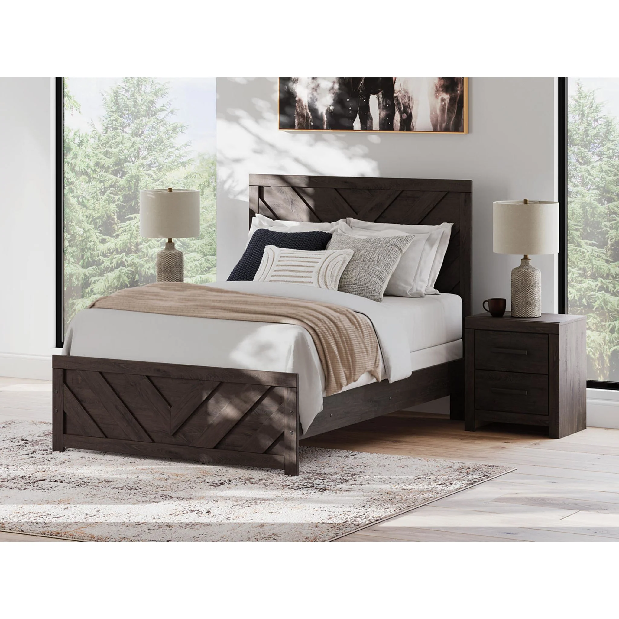 Prendonea Full Panel Bed - Charcoal - Image 12