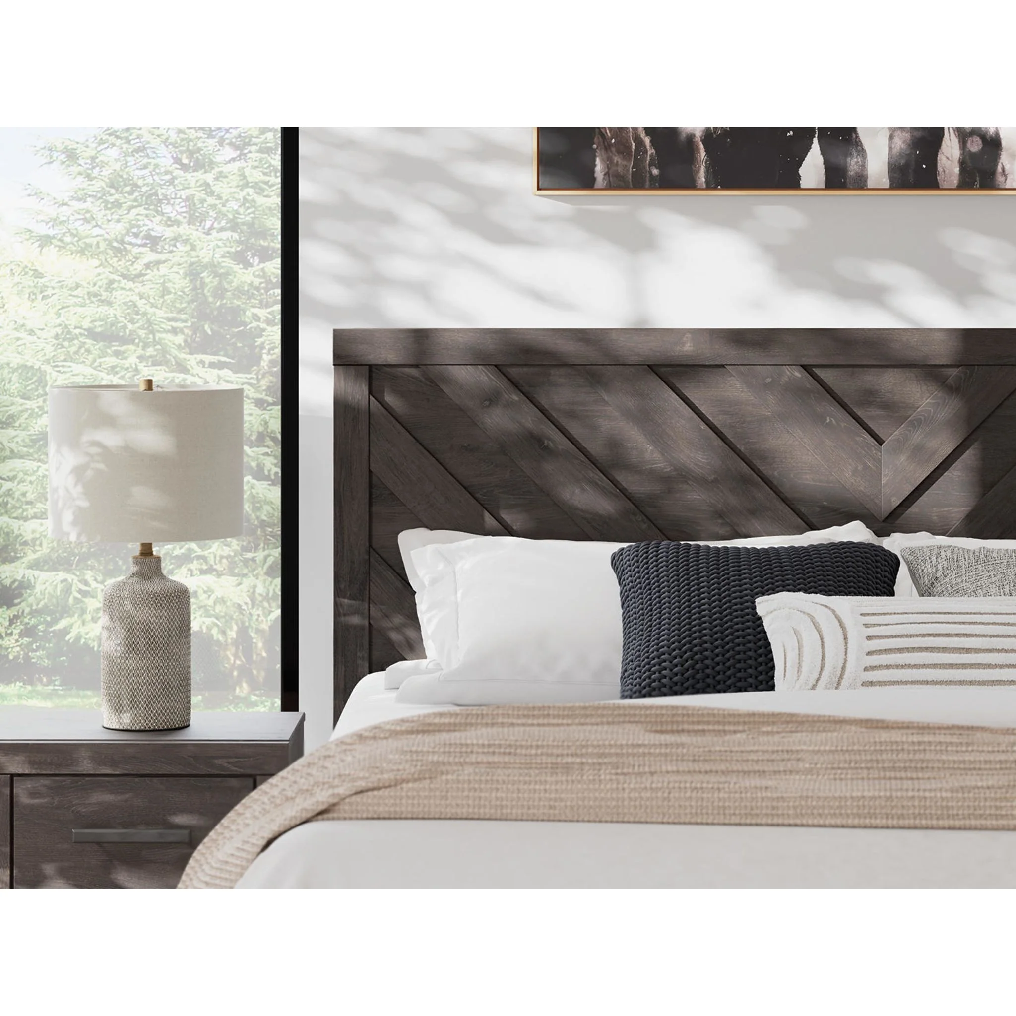 Prendonea King Panel Bed - Charcoal - Image 8