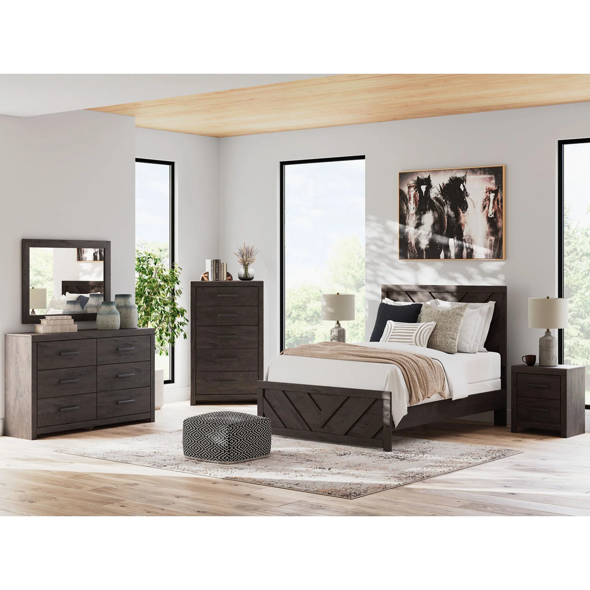 Prendonea Nightstand - Charcoal - Image 10