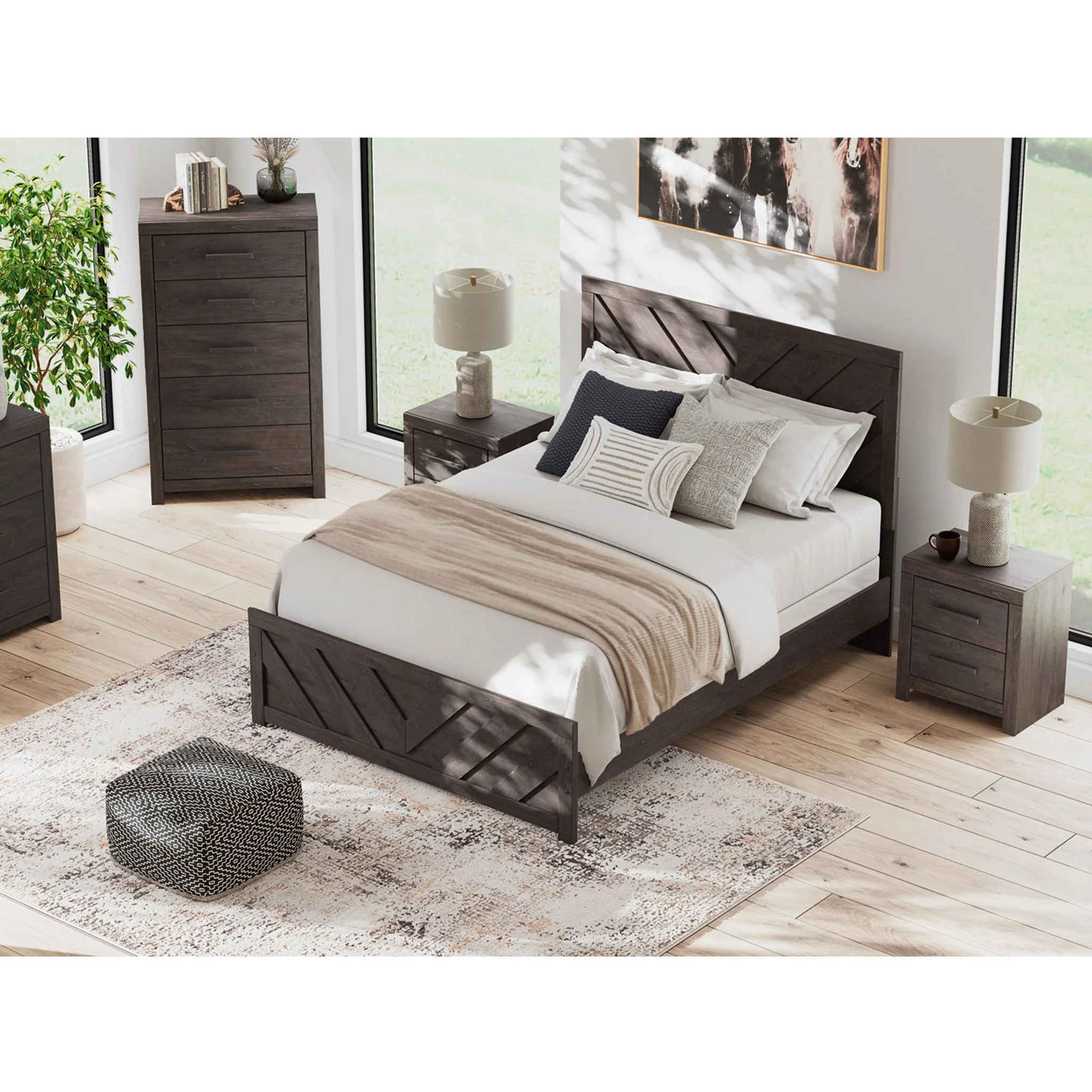 Prendonea Queen Panel Bed - Charcoal - Image 4
