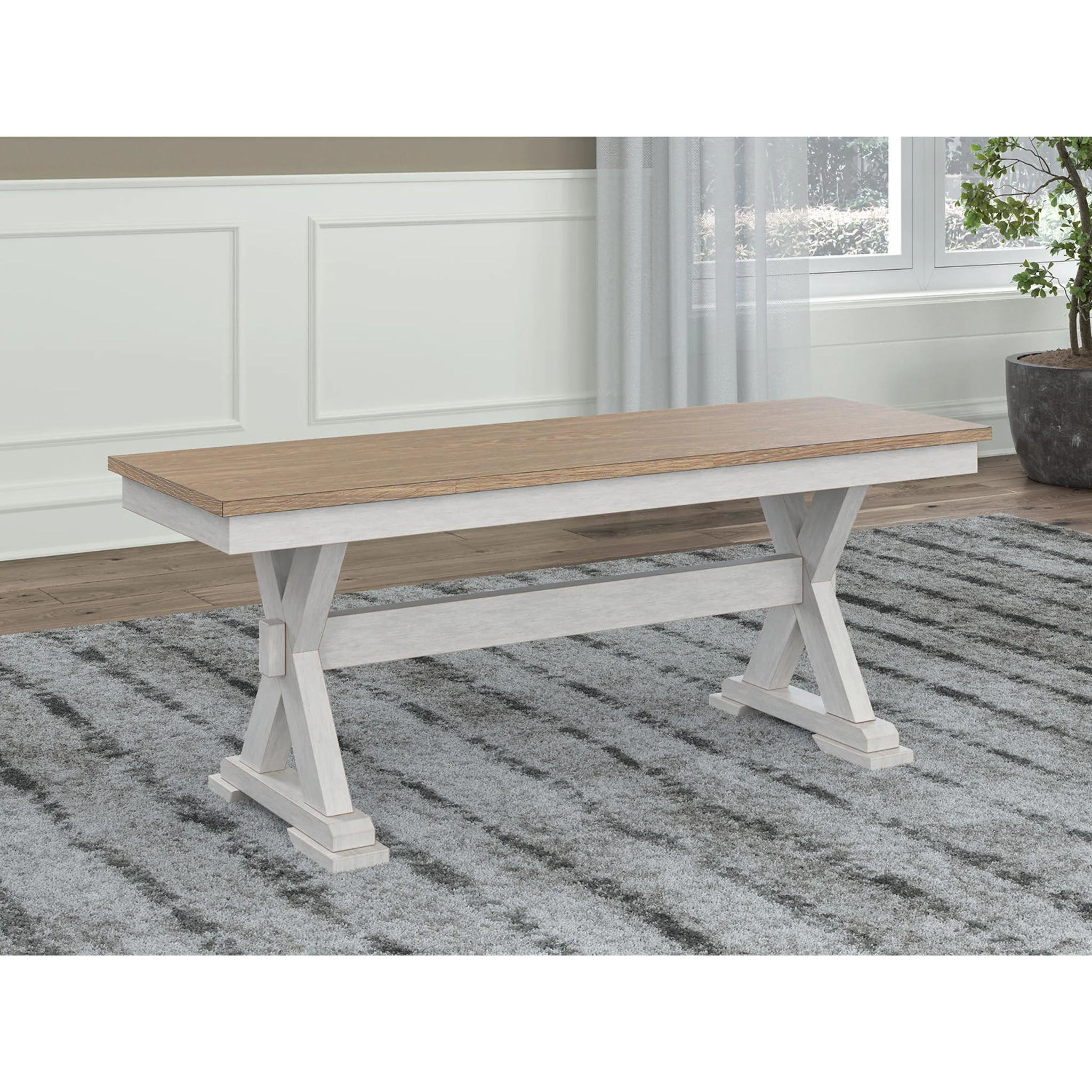 Purlaney Dining Bench - Antique White/Natural - (PCD627-00) - Image 10