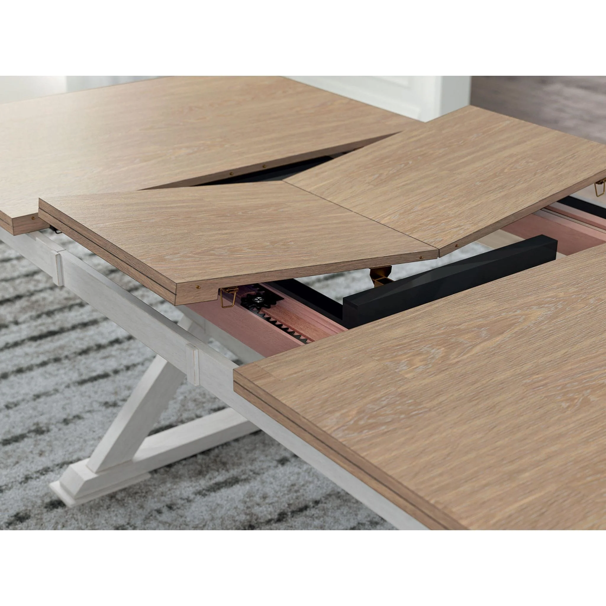 Purlaney Dining Extension Table - Antique White/Natural - (PCD627-35) - Image 9