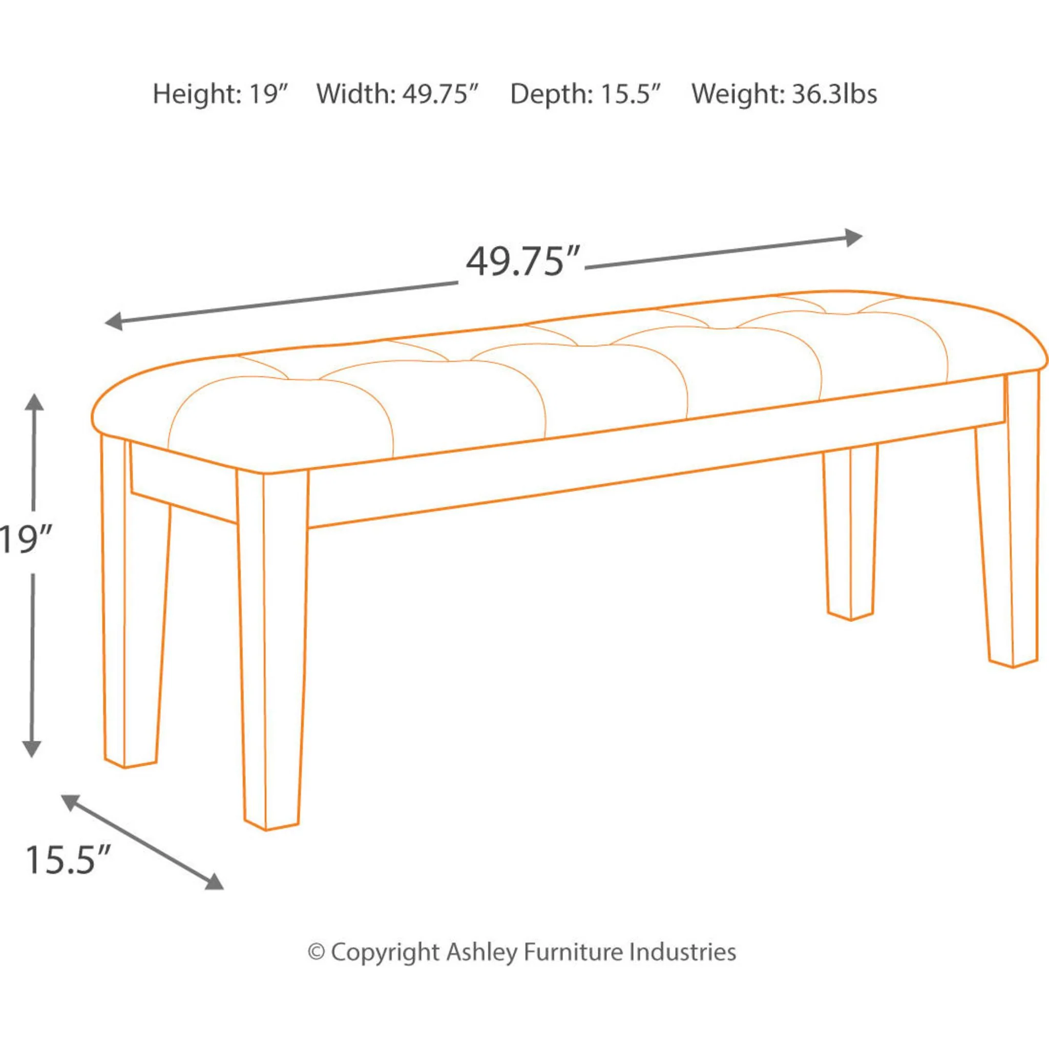 Ralene Dining Bench - Medium Brown - (D594-00) - Image 8