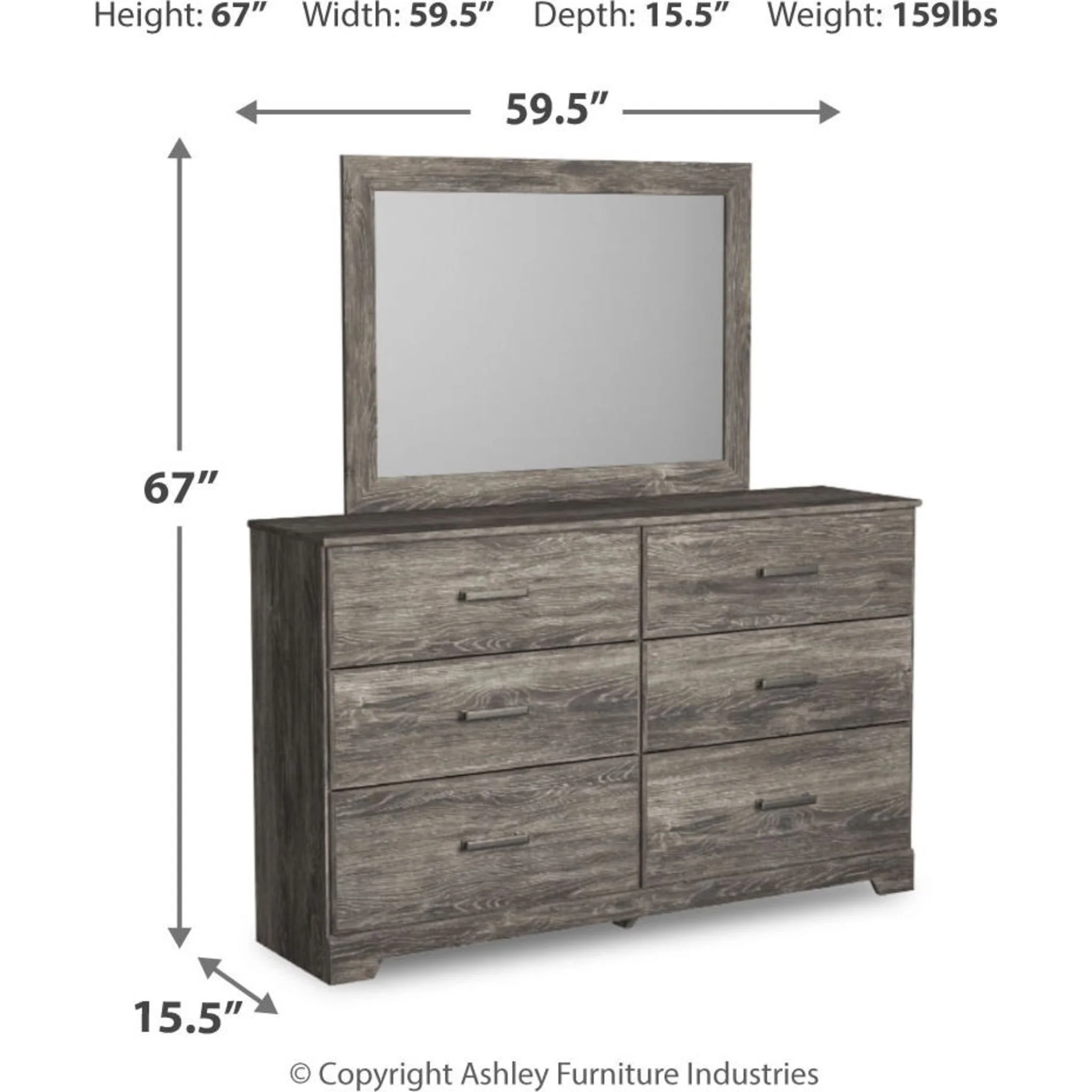 Ralinksi 5 Piece Queen Panel Bedroom - Gray - Image 8