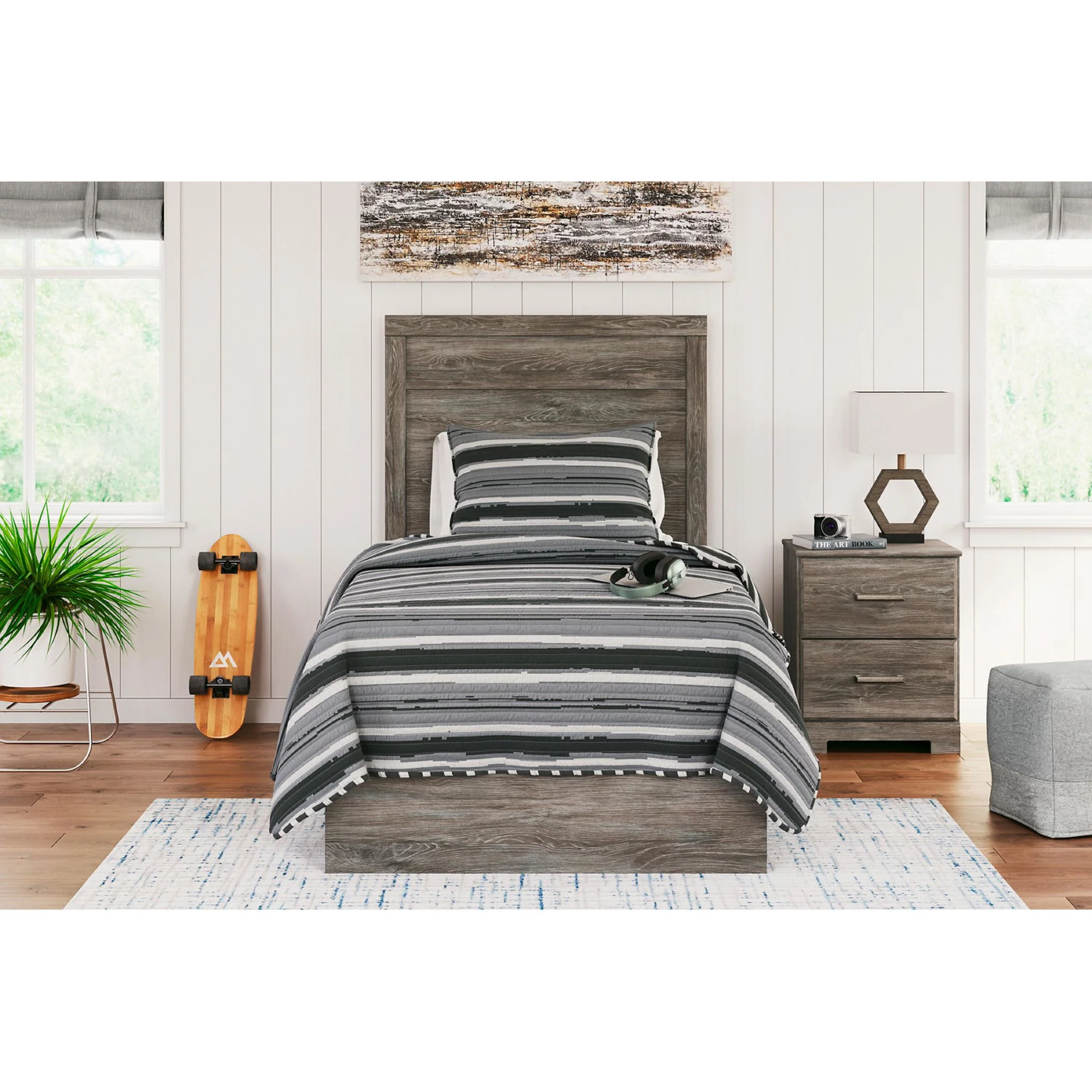 Ralinksi Panel Bed - Gray - Image 3