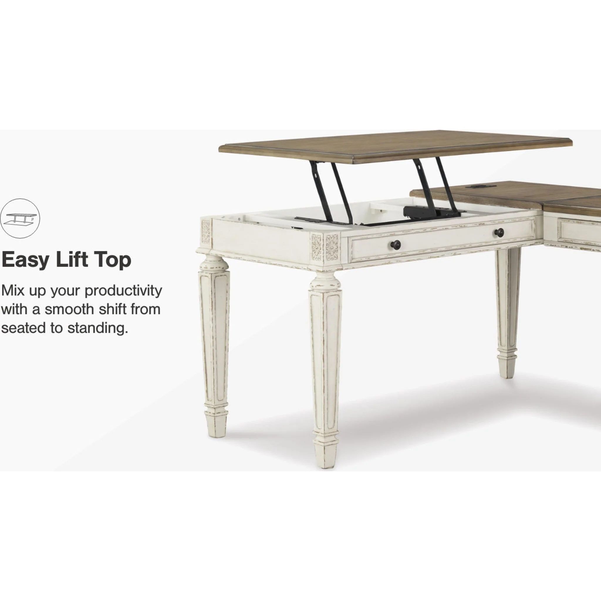 Realyn 2 Piece Home Office Package - White/Brown - Image 15
