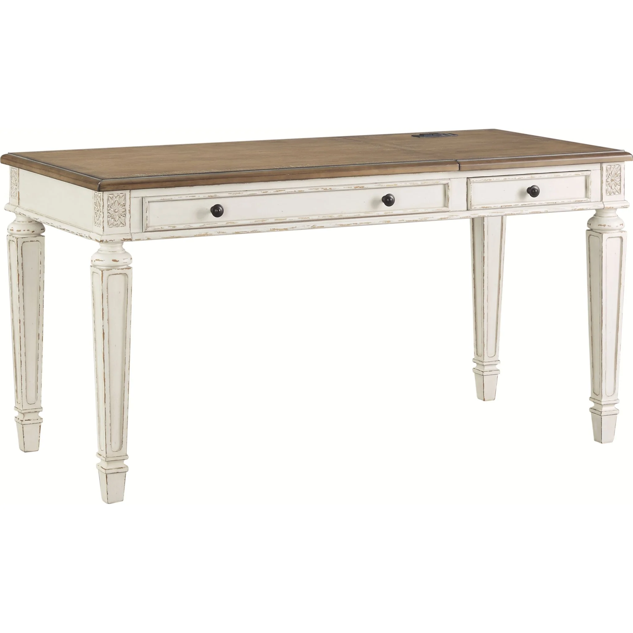 Realyn 2 Piece Home Office Package - White/Brown - Image 3