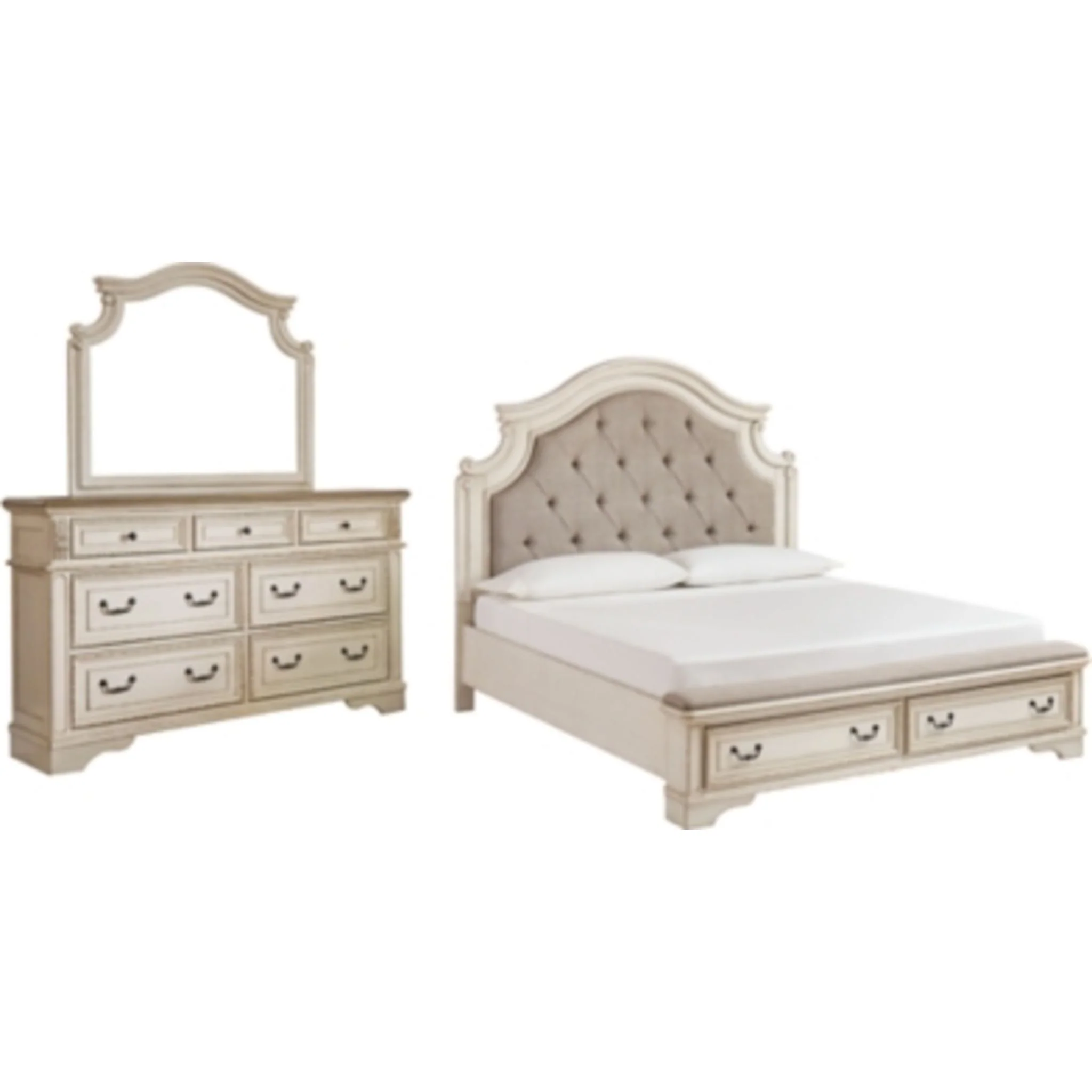 Realyn 5 Piece King Storage Bedroom - Two-tone - Image 2