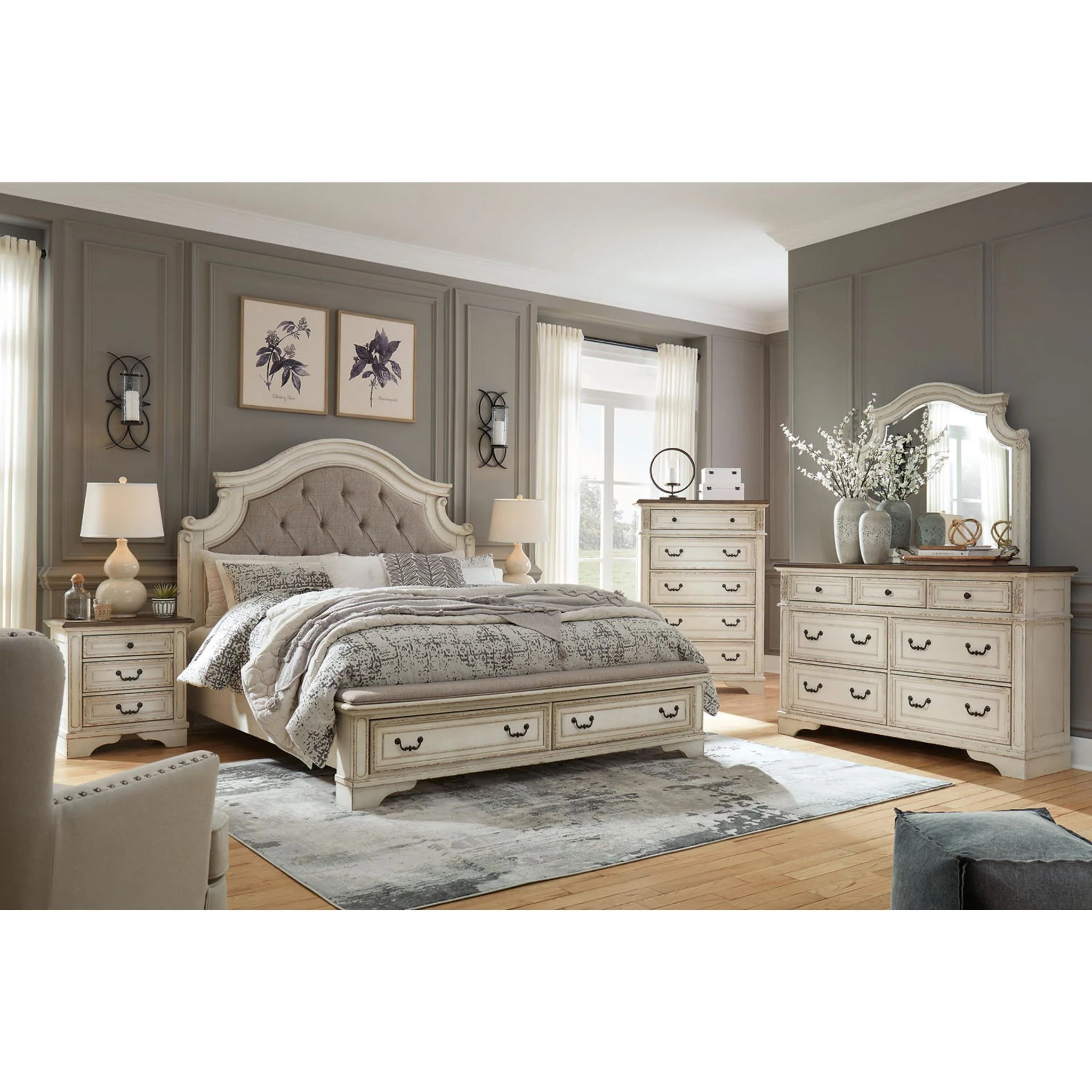 Realyn 5 Piece King Storage Bedroom - Two-tone - Image 7