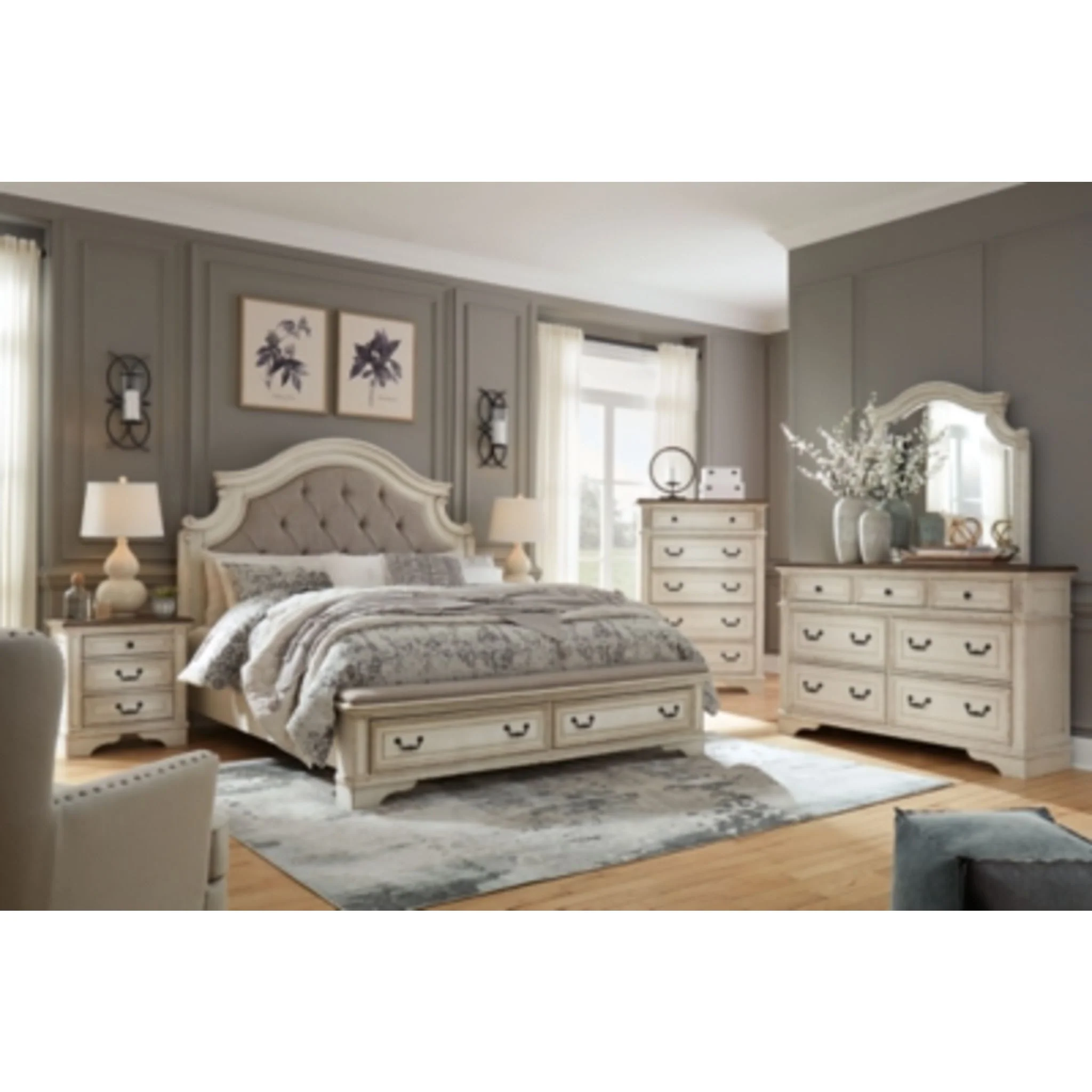 Realyn 5 Piece Queen Storage Bedroom - Two-tone - Image 2