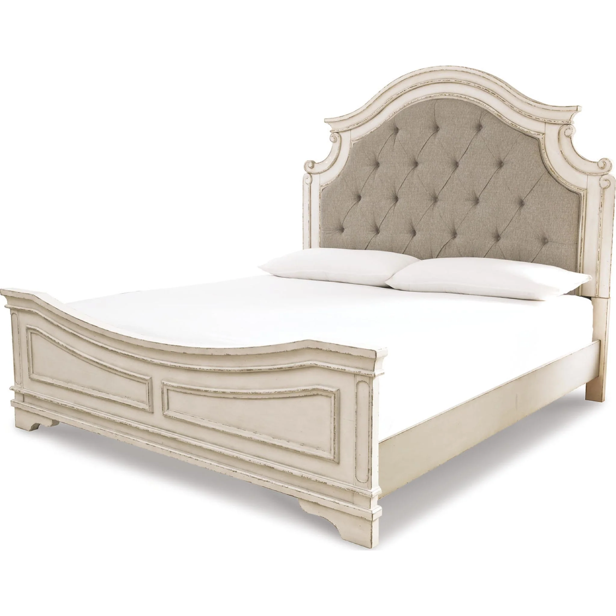 Realyn 6 Piece King Panel Bedroom - Chipped White - Image 3