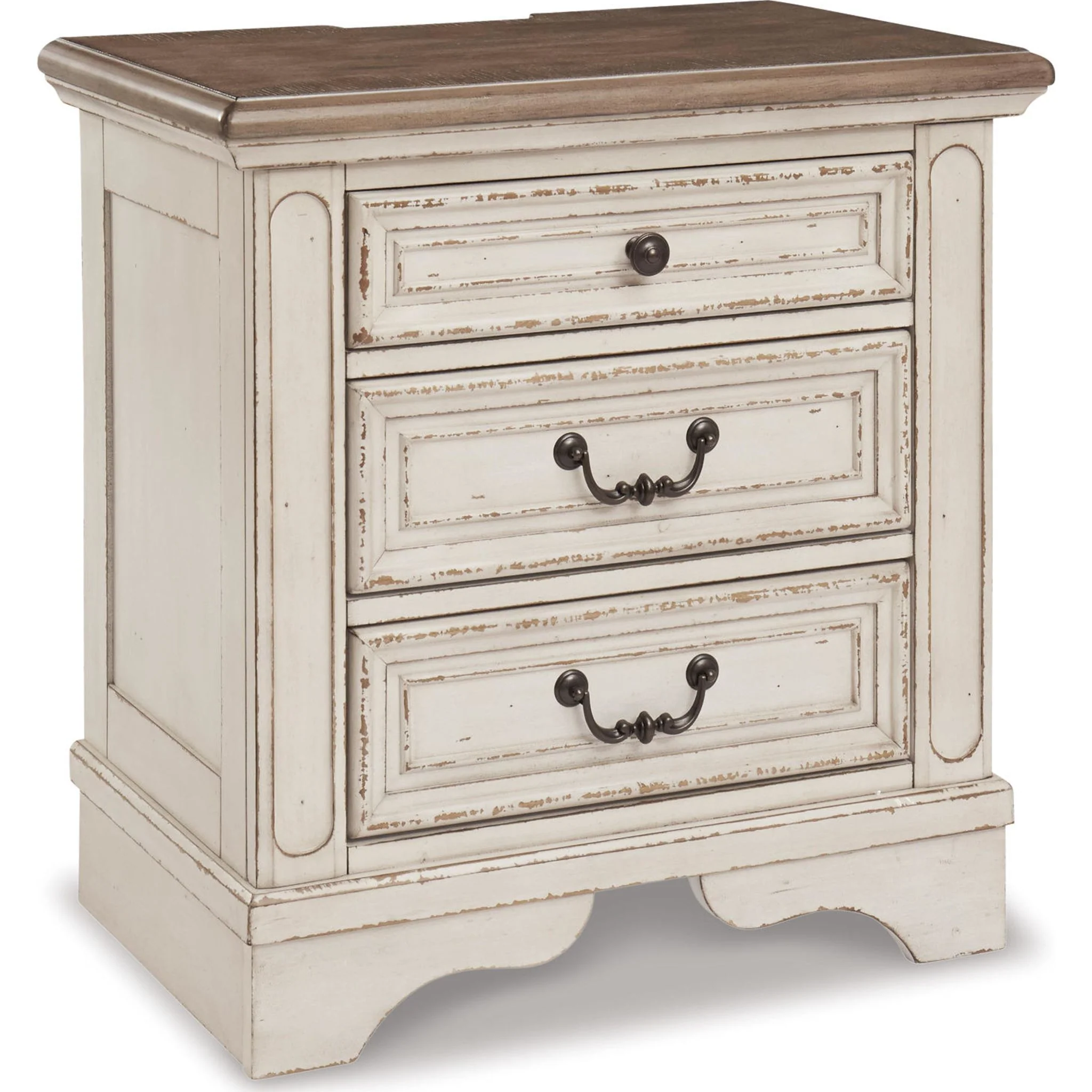 Realyn 6 Piece King Panel Bedroom - Chipped White - Image 4