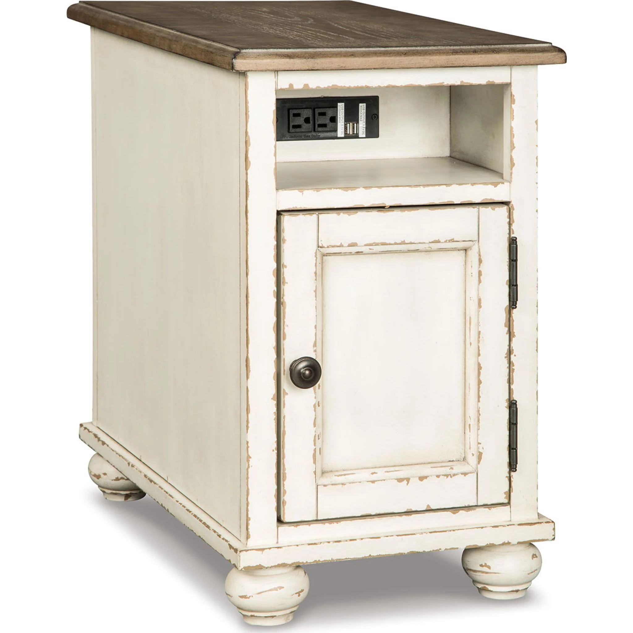 Realyn Chair Side End Table - White/Brown - Image 10