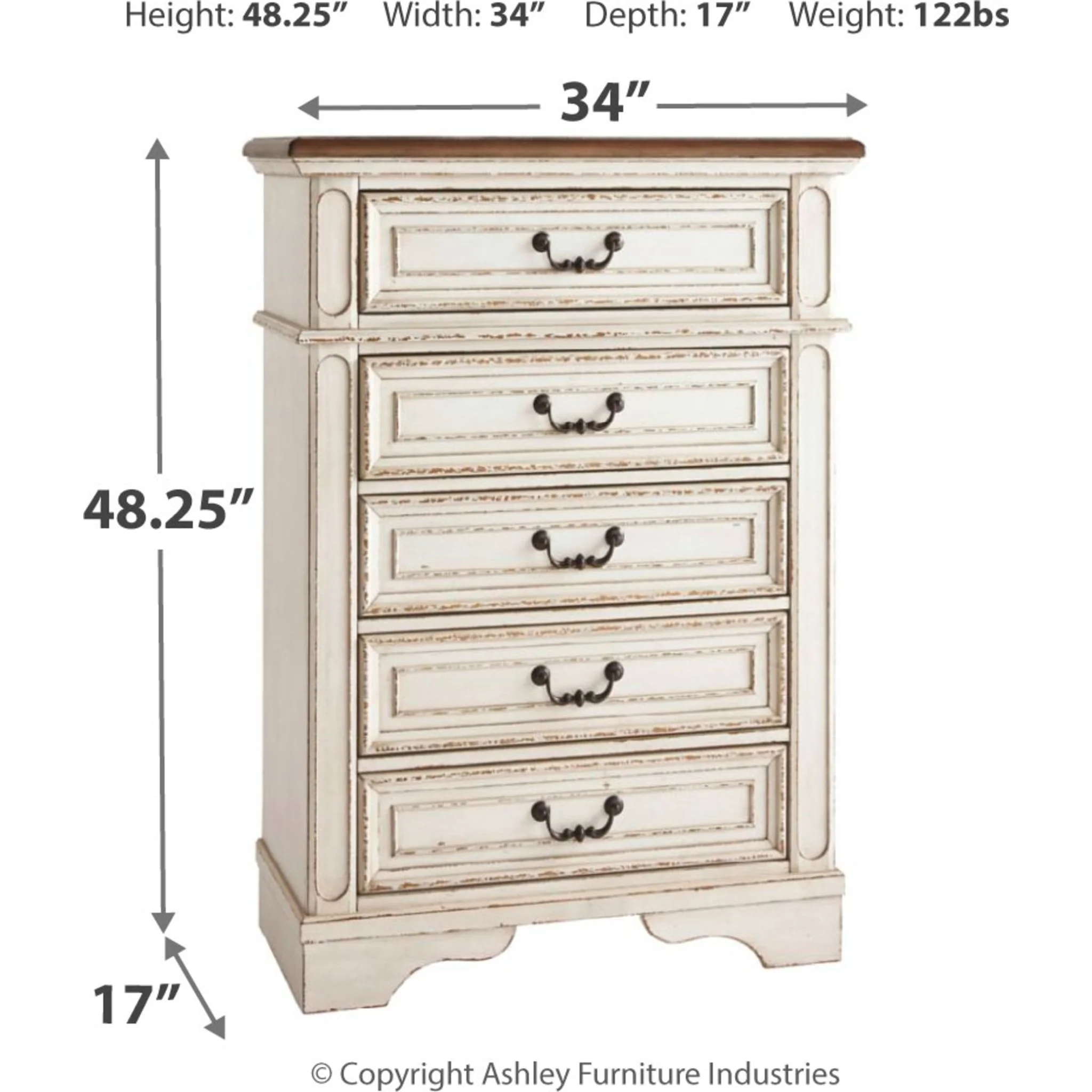 Realyn Chest - Chipped White - Image 4