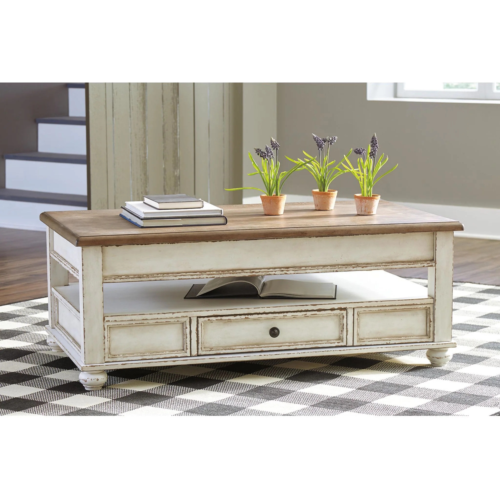 Realyn Coffee Table - White/Brown - Image 14