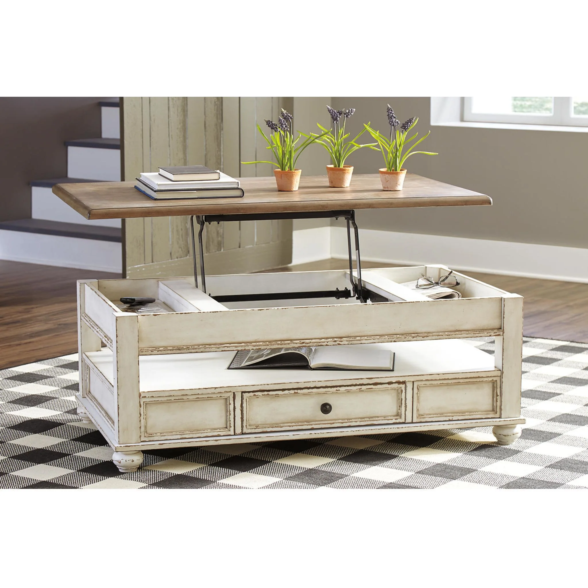 Realyn Coffee Table - White/Brown - Image 23