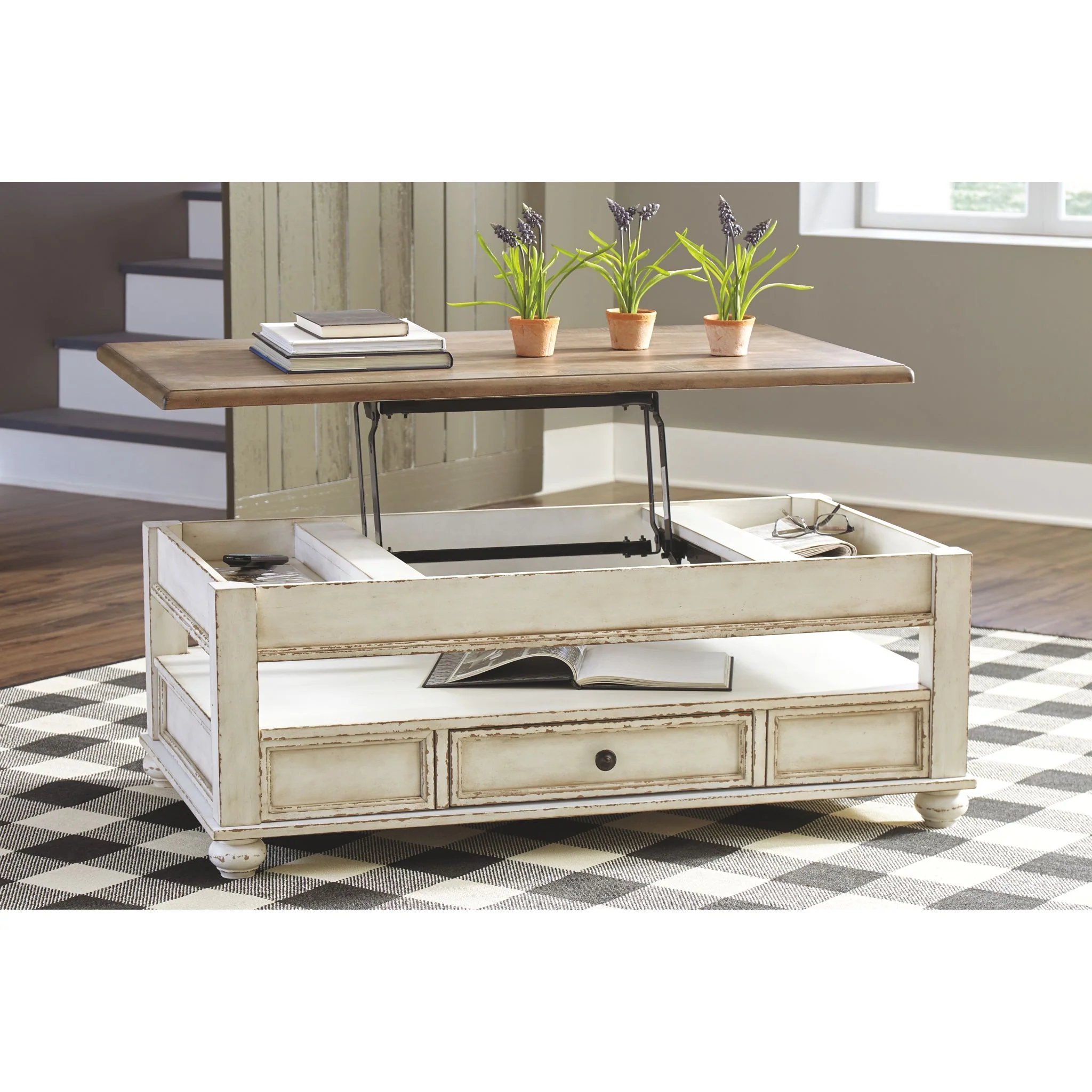 Realyn Coffee Table - White/Brown - Image 6