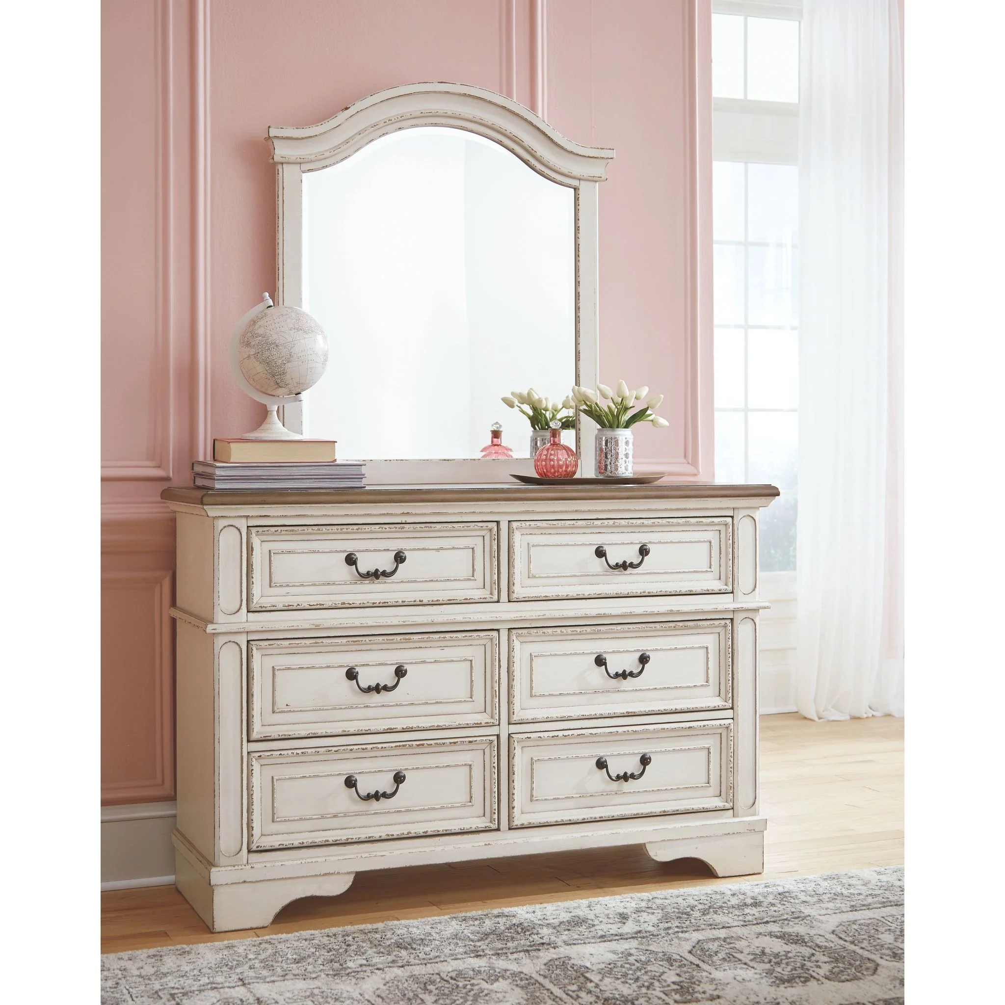 Realyn Dresser and Mirror - Chipped White - Image 2