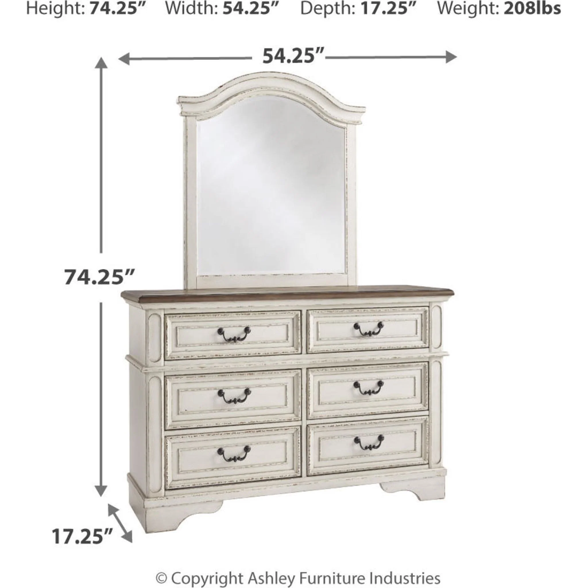 Realyn Dresser and Mirror - Chipped White - Image 24