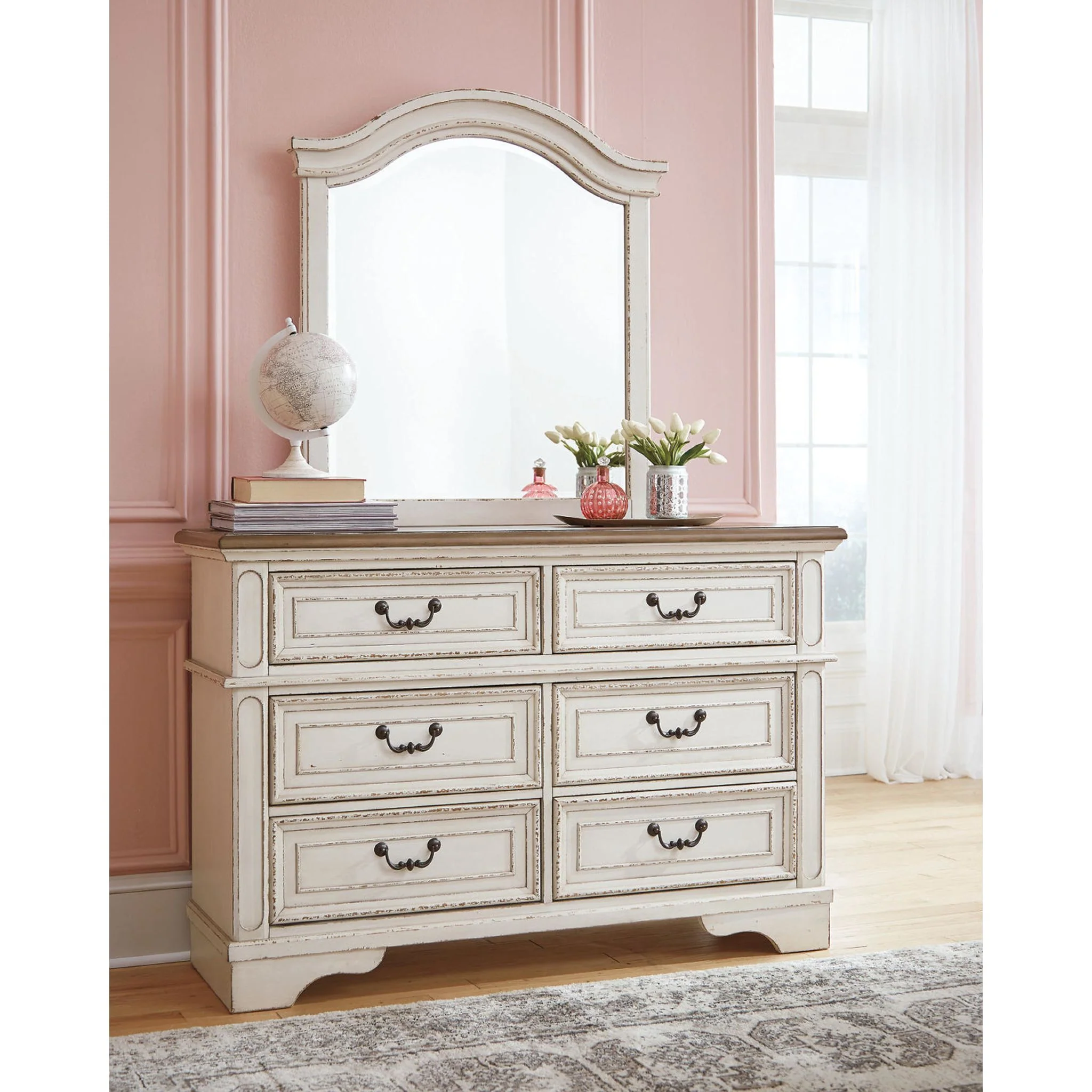Realyn Dresser and Mirror - Chipped White - Image 36