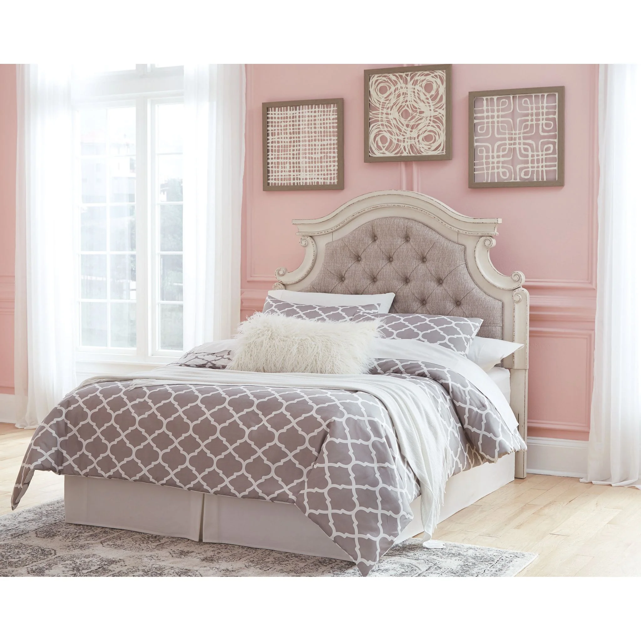 Realyn Full Panel Headboard - Chipped White - Image 2