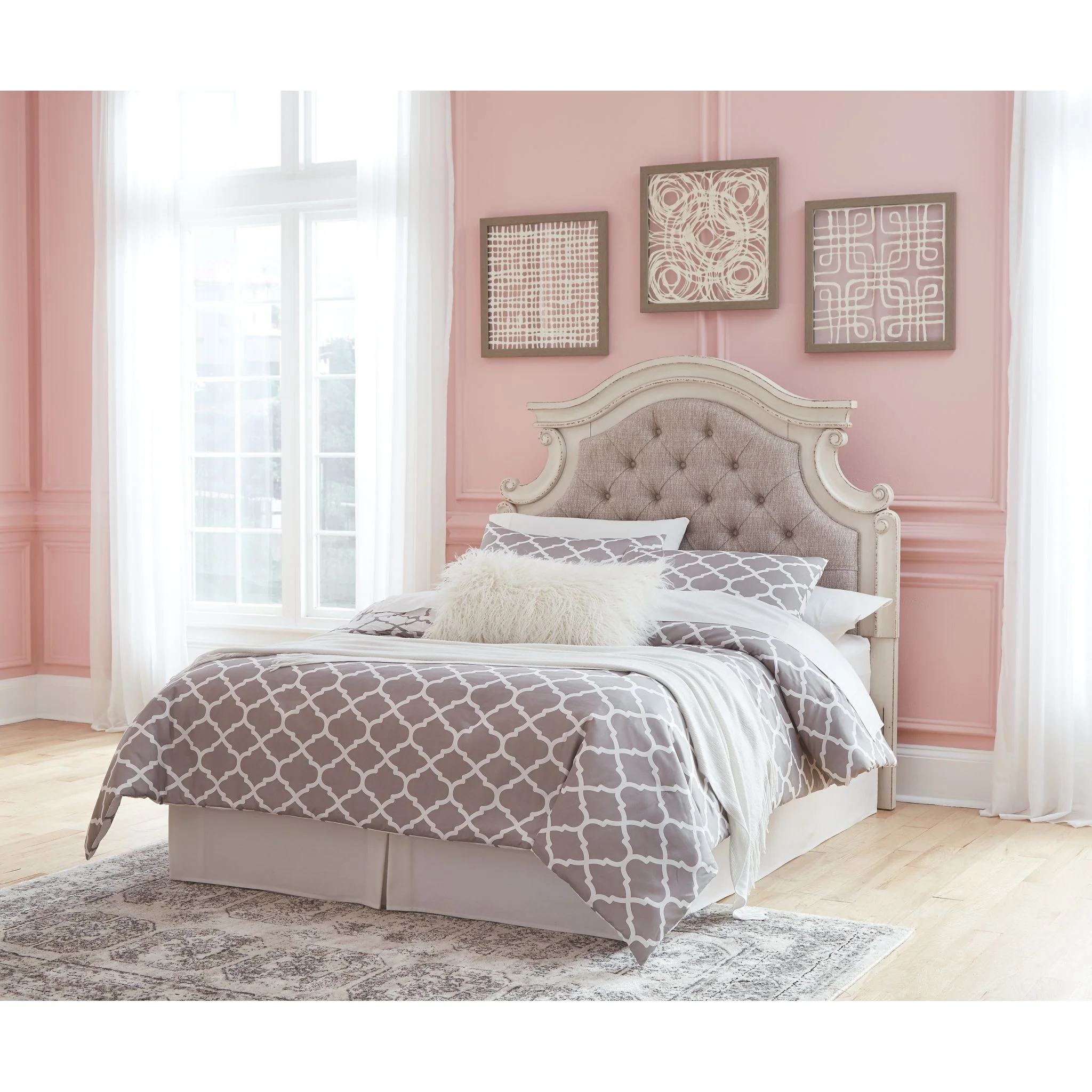 Realyn Full Panel Headboard - Chipped White - Image 4