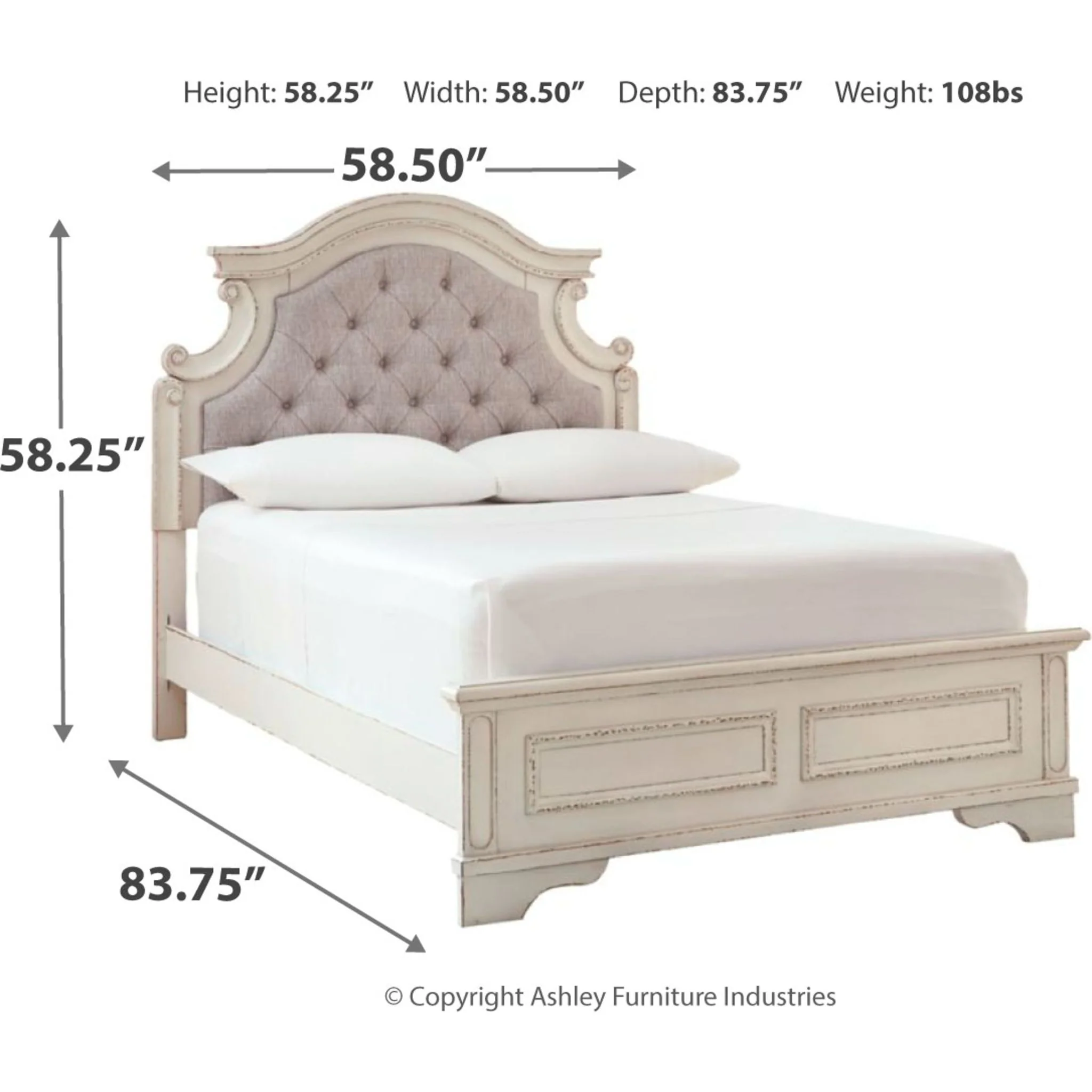 Realyn Full Panel Bed - Chipped White - Image 4