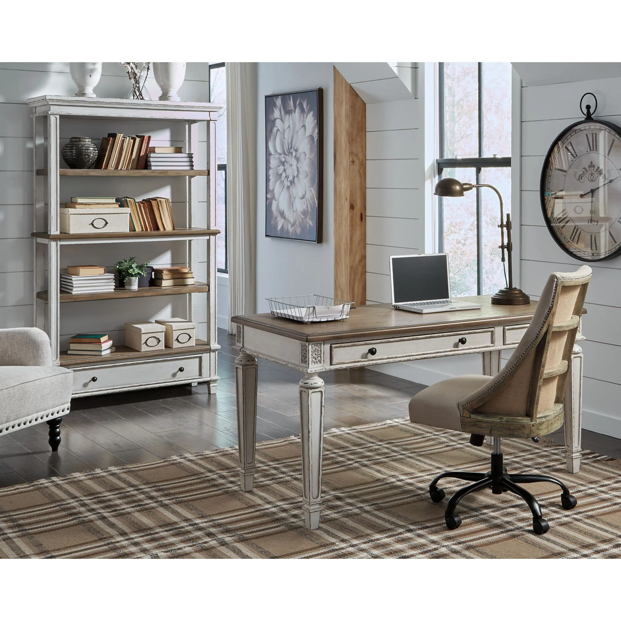 Realyn L-Desk - White/Brown - Image 37