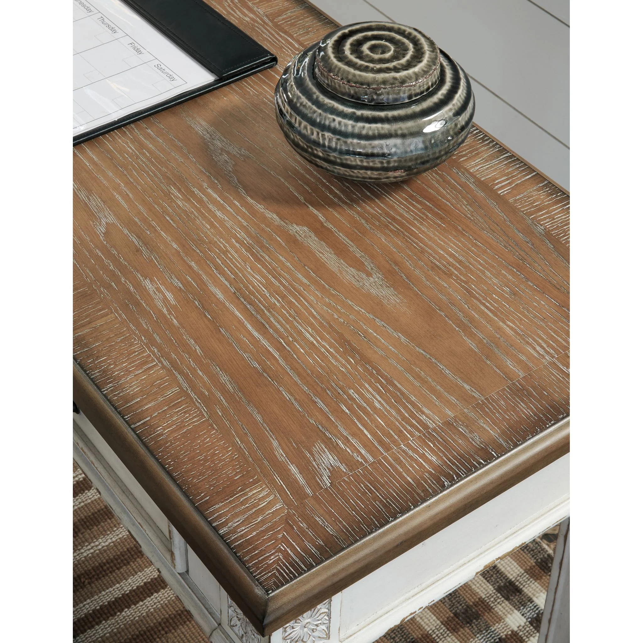 Realyn L-Desk - White/Brown - Image 4