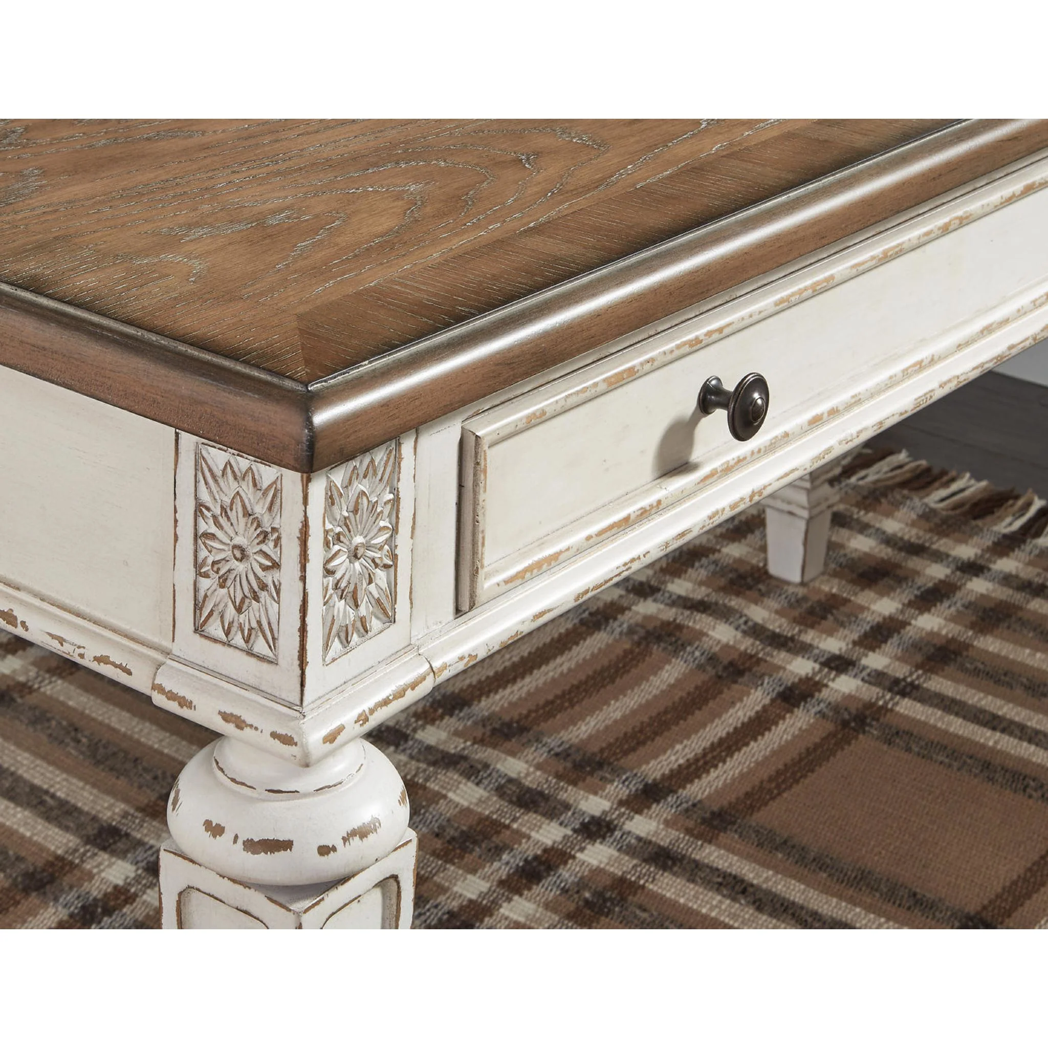 Realyn L-Desk - White/Brown - Image 41
