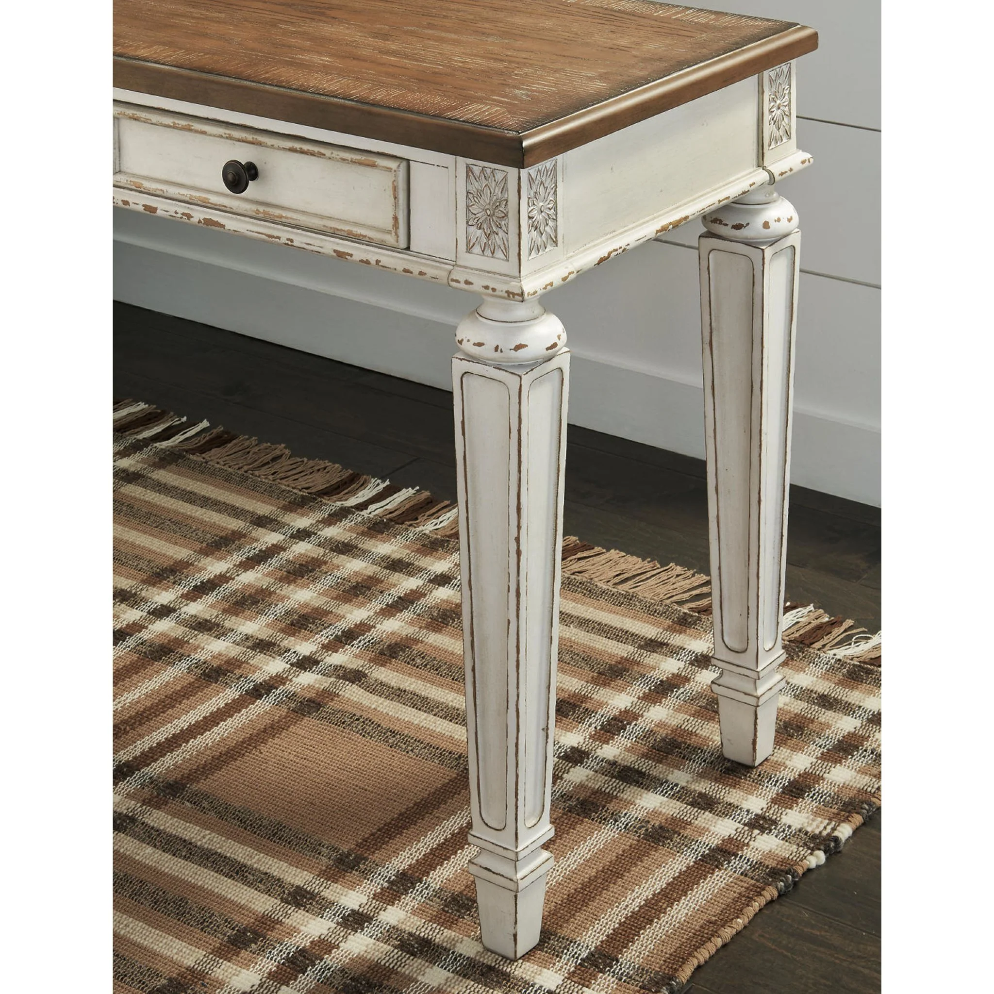 Realyn L-Desk - White/Brown - Image 43