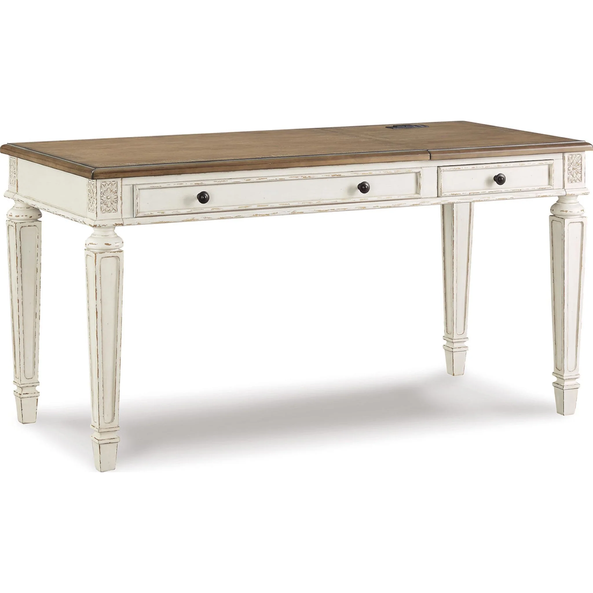 Realyn Lift Top Desk - White/Brown - Image 35