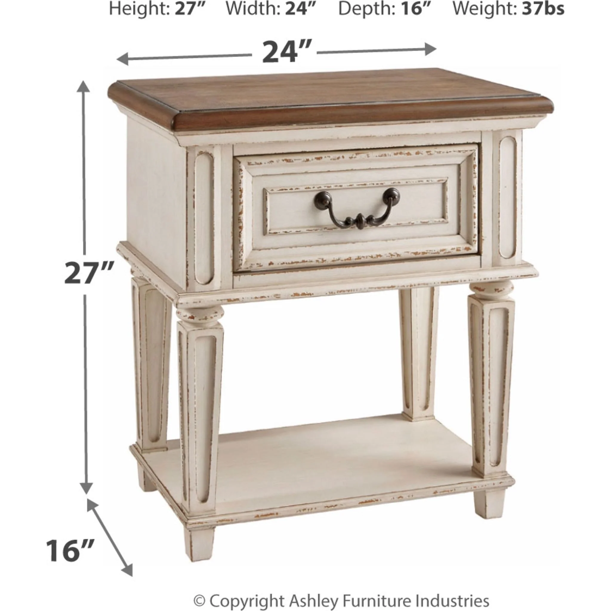 Realyn Nightstand - Chipped White - Image 4