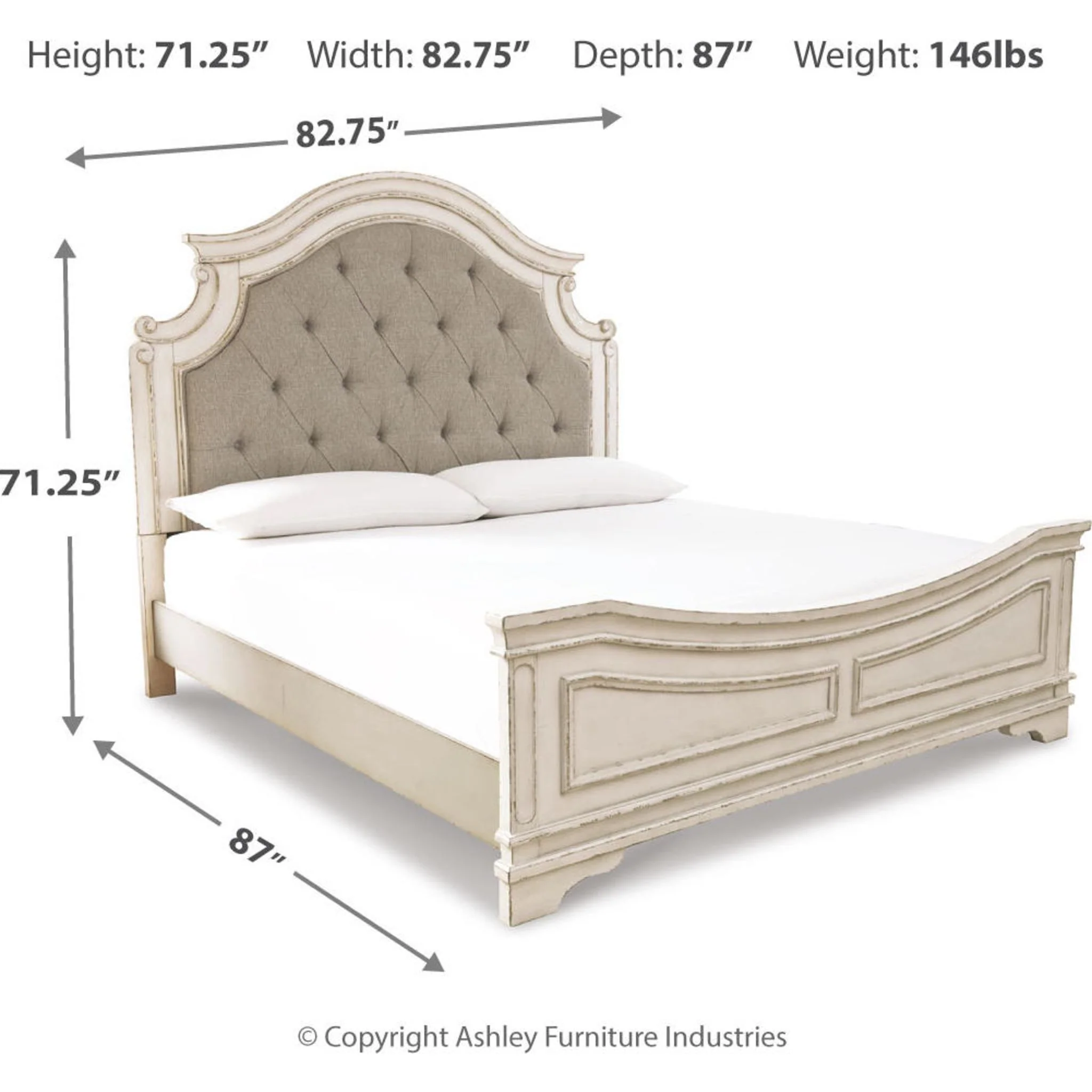 Realyn Panel Bed - White - Image 47