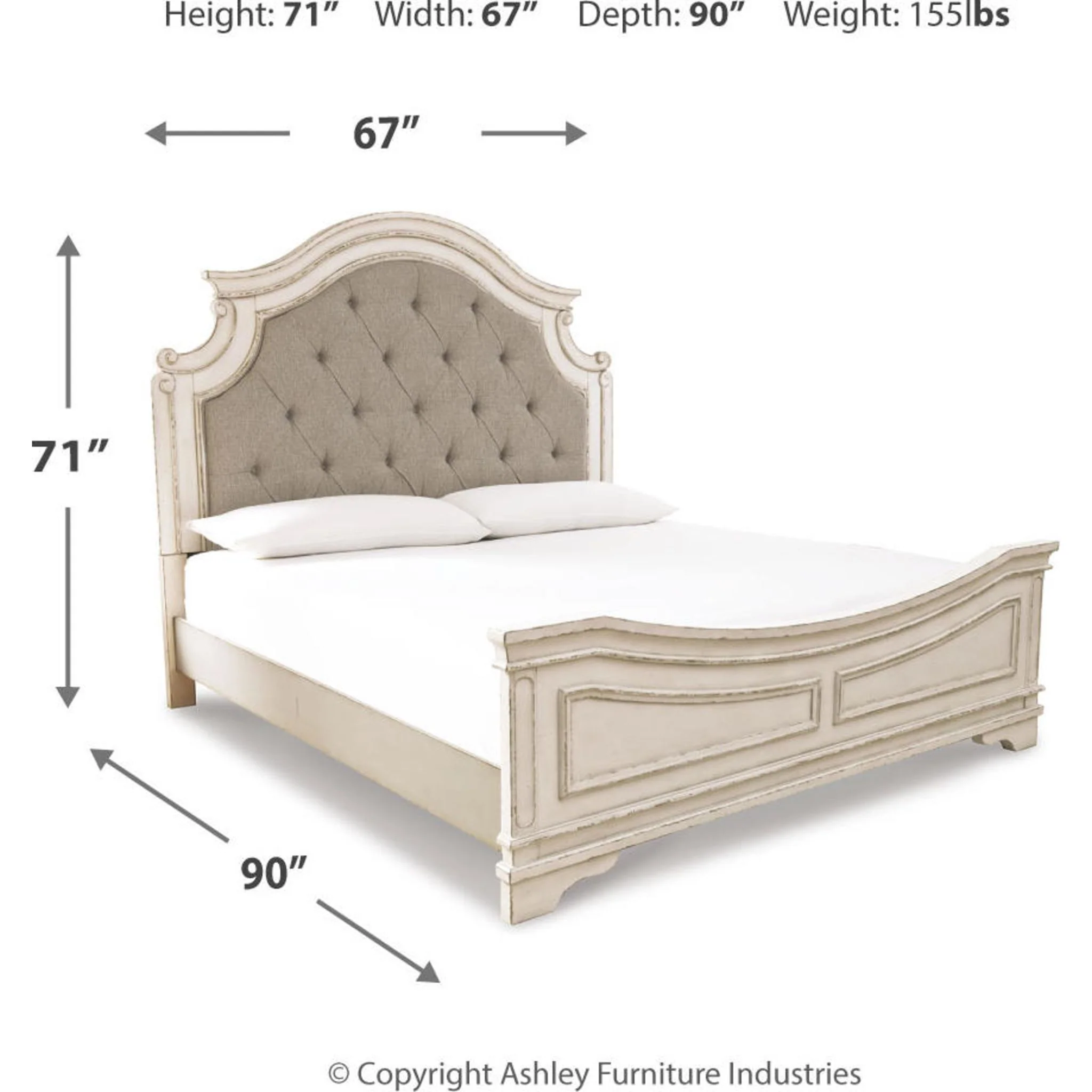 Realyn Panel Bed - White - Image 56